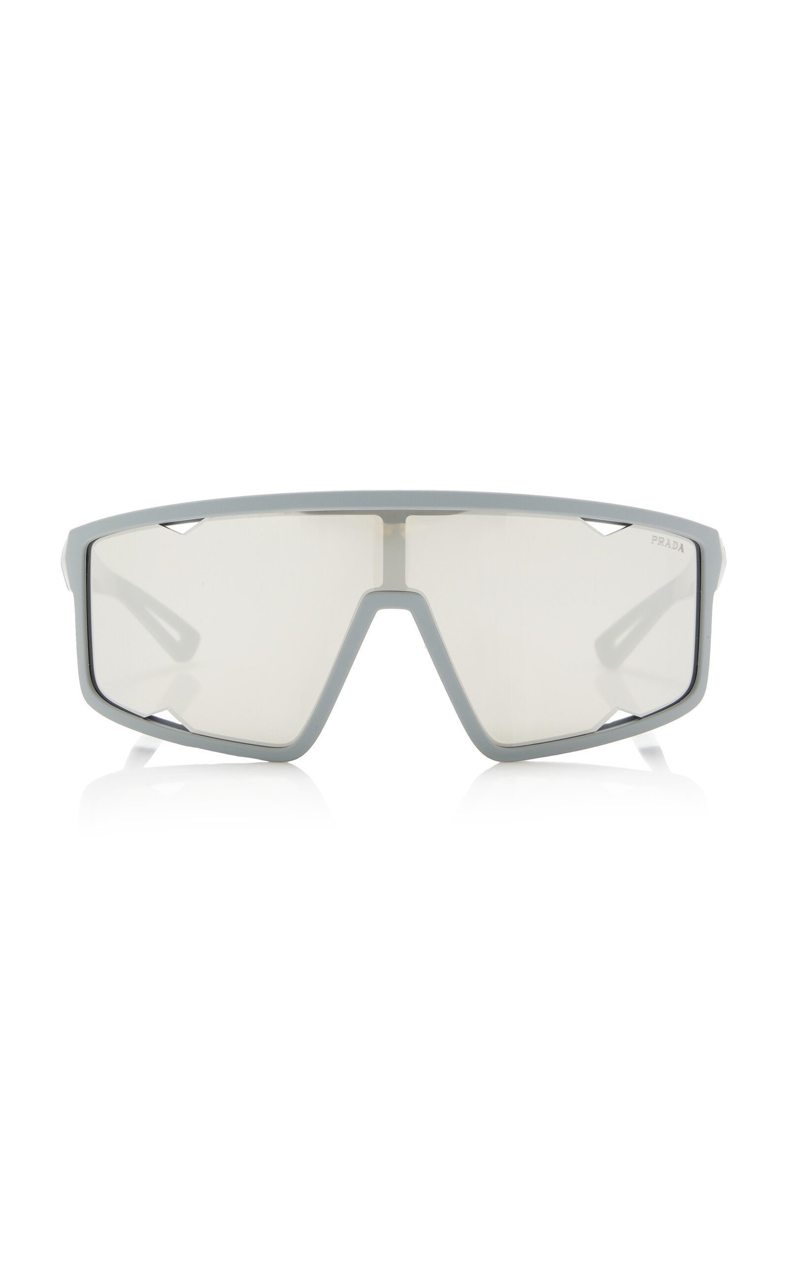 Prada Mask-frame Nylon Sunglasses In Gray