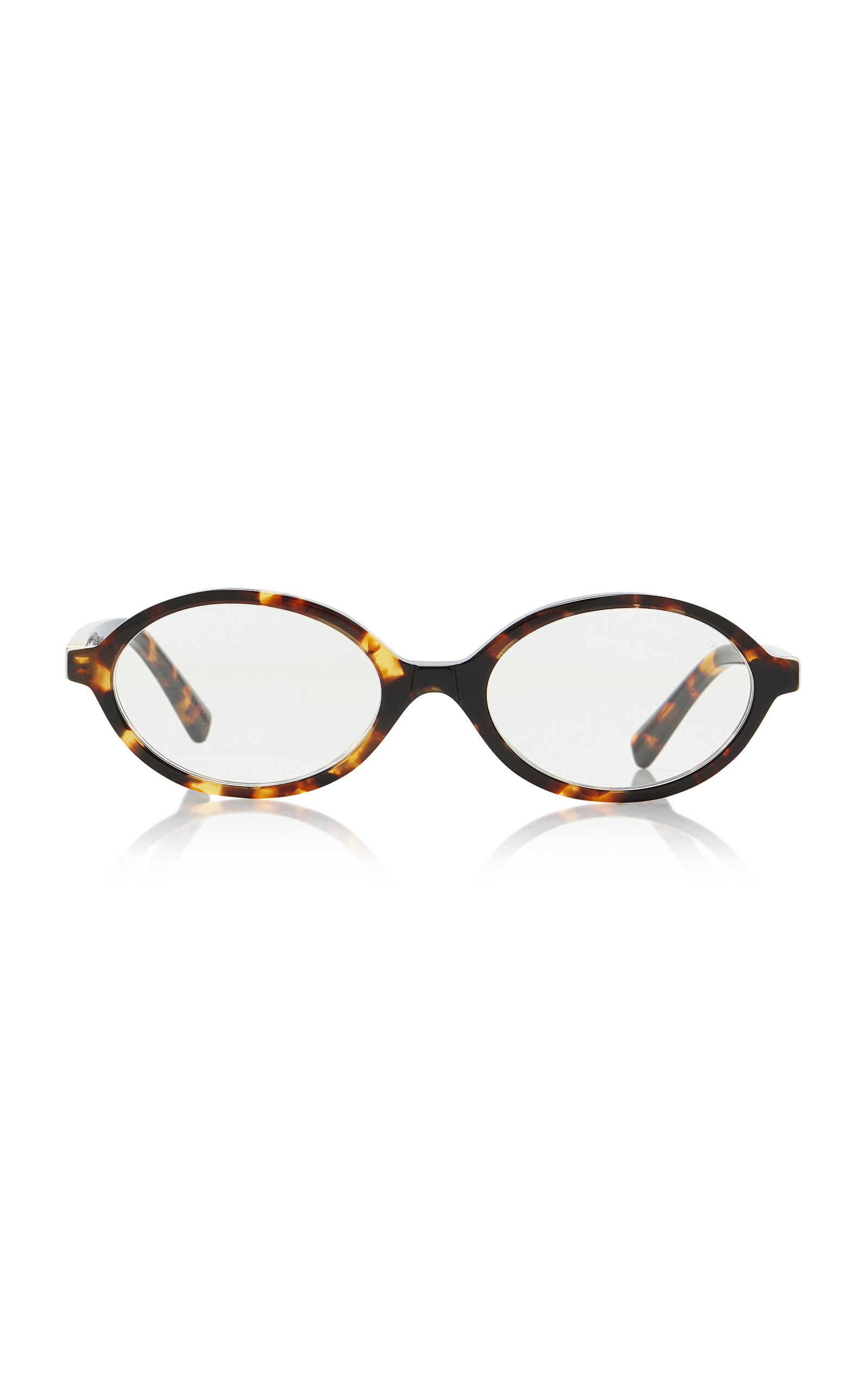 Miu Miu Regard Round-Frame Tortoiseshell Acetate Glasses