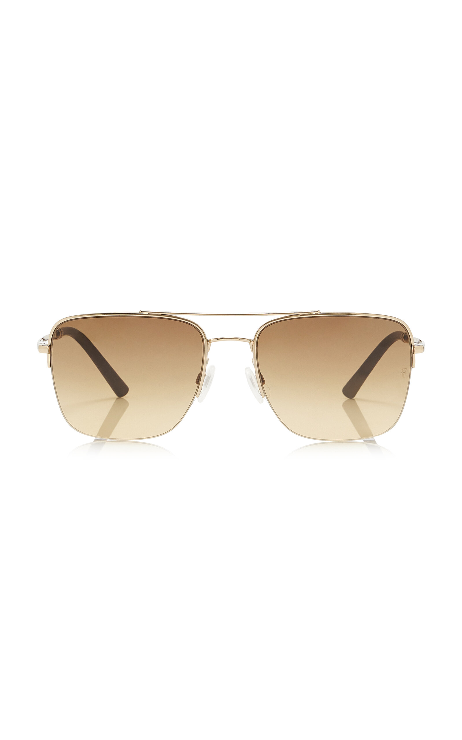 Oliver Peoples X Roger Federer R-2 Aviator Metal Sunglasses In Orange