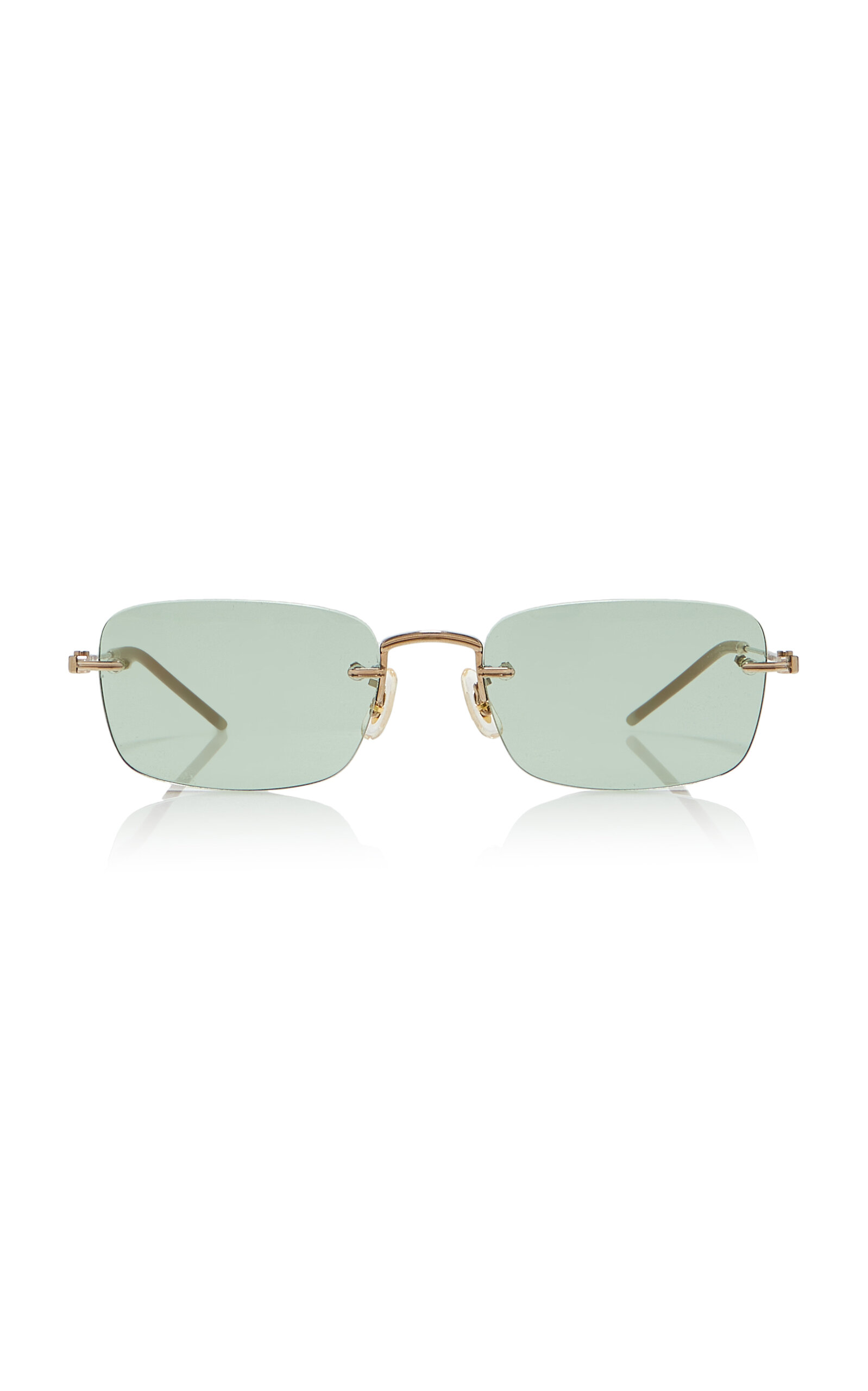 Oliver Peoples Tk-10 Square-frame Metal Sunglasses In Green