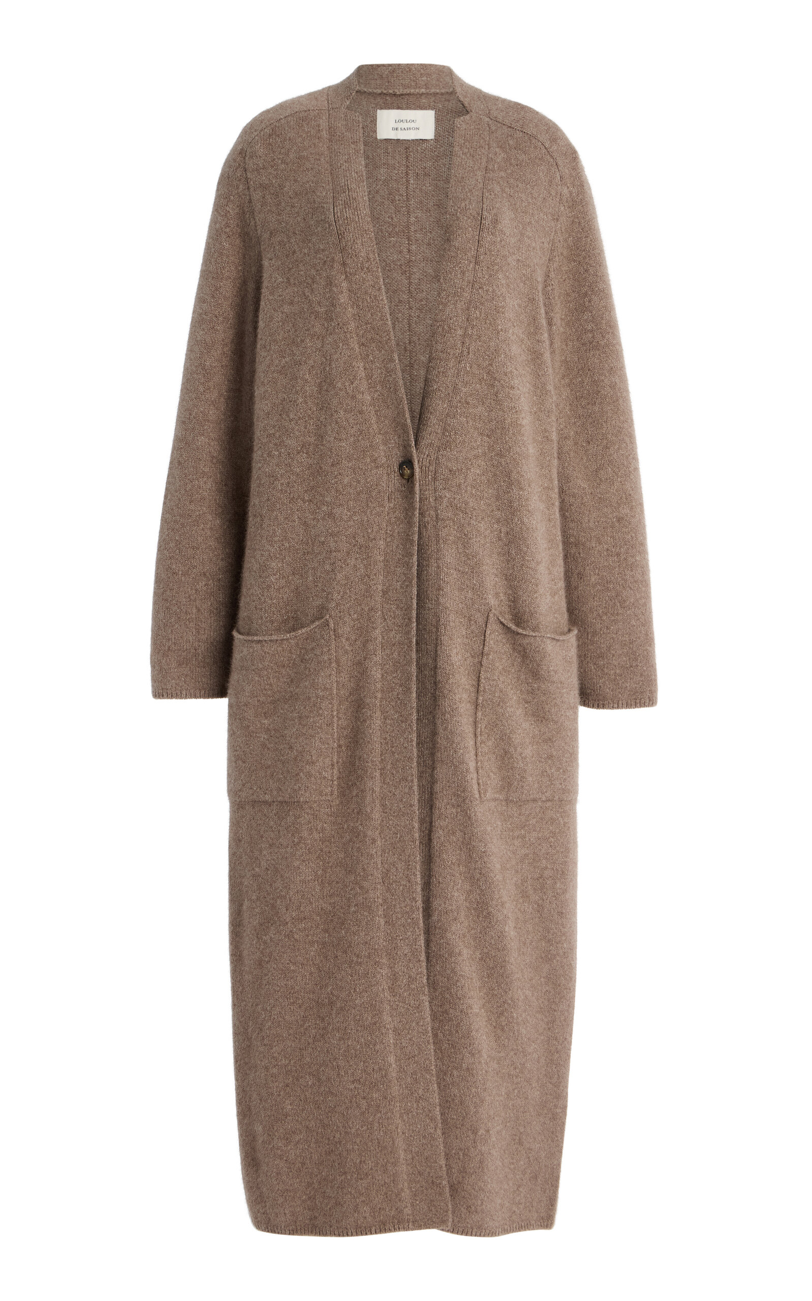 Loulou De Saison Smet Knit Wool-blend Maxi Cardigan In Brown