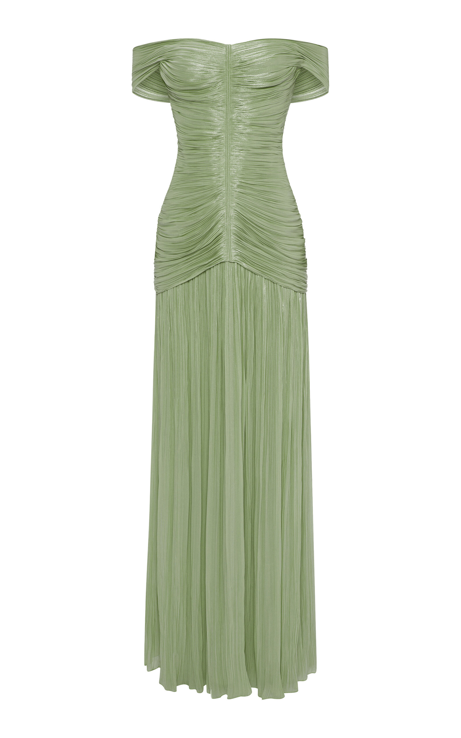Ruched Silk-Satin Gown