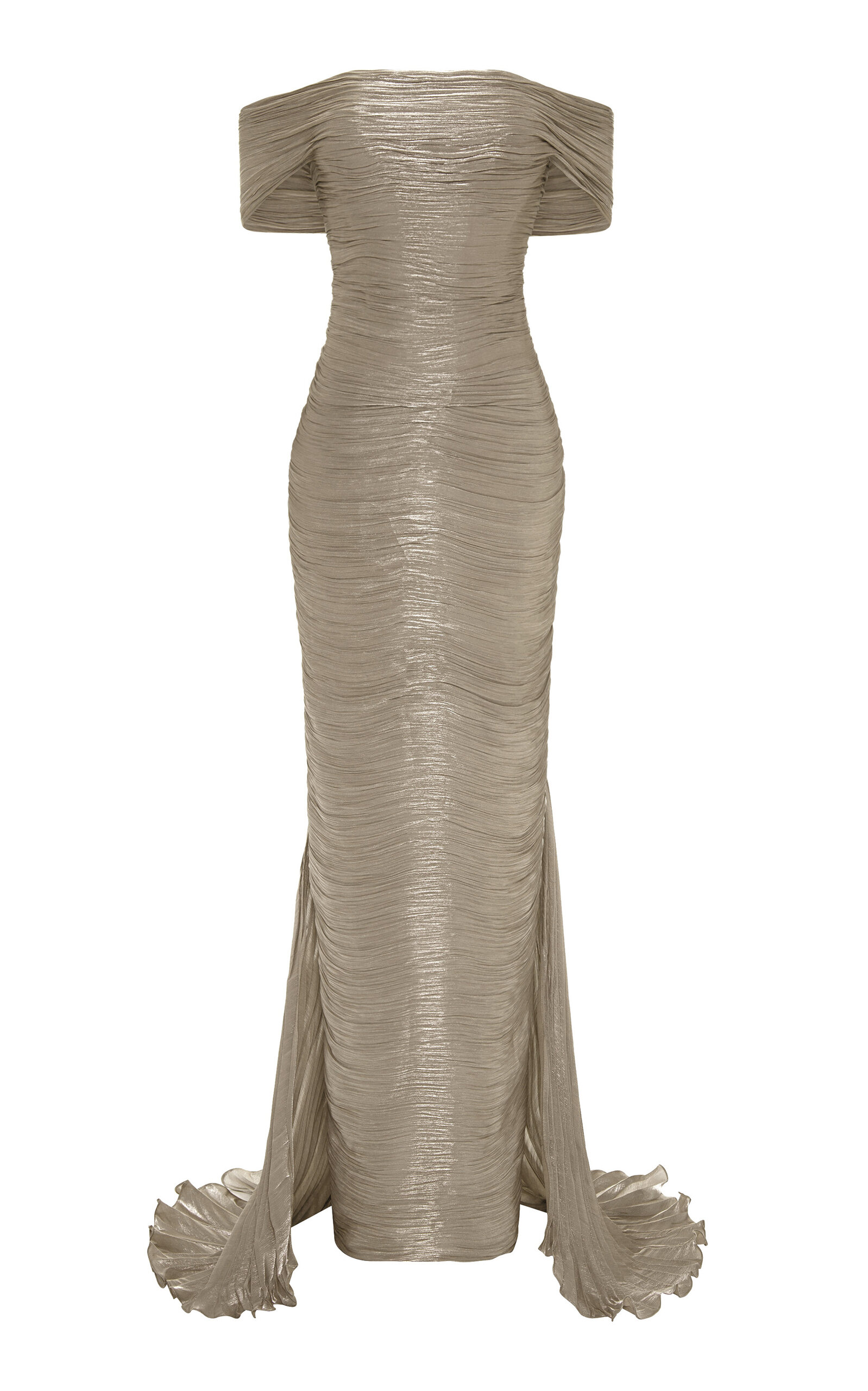 Hand-Pleated Silk Gown