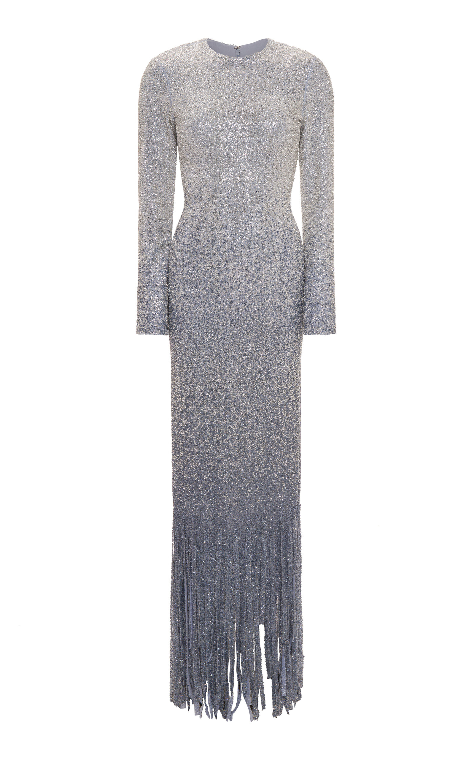 Marmar Halim Beaded Stone Gown In Silver
