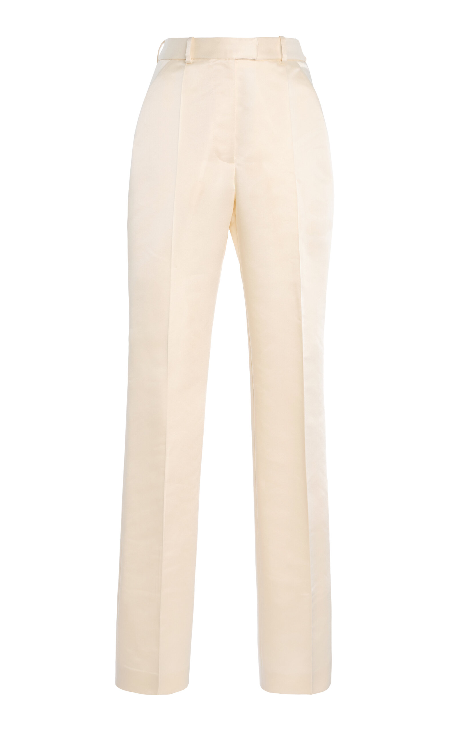 SEV Straight Cut Satin Pants - Ivory