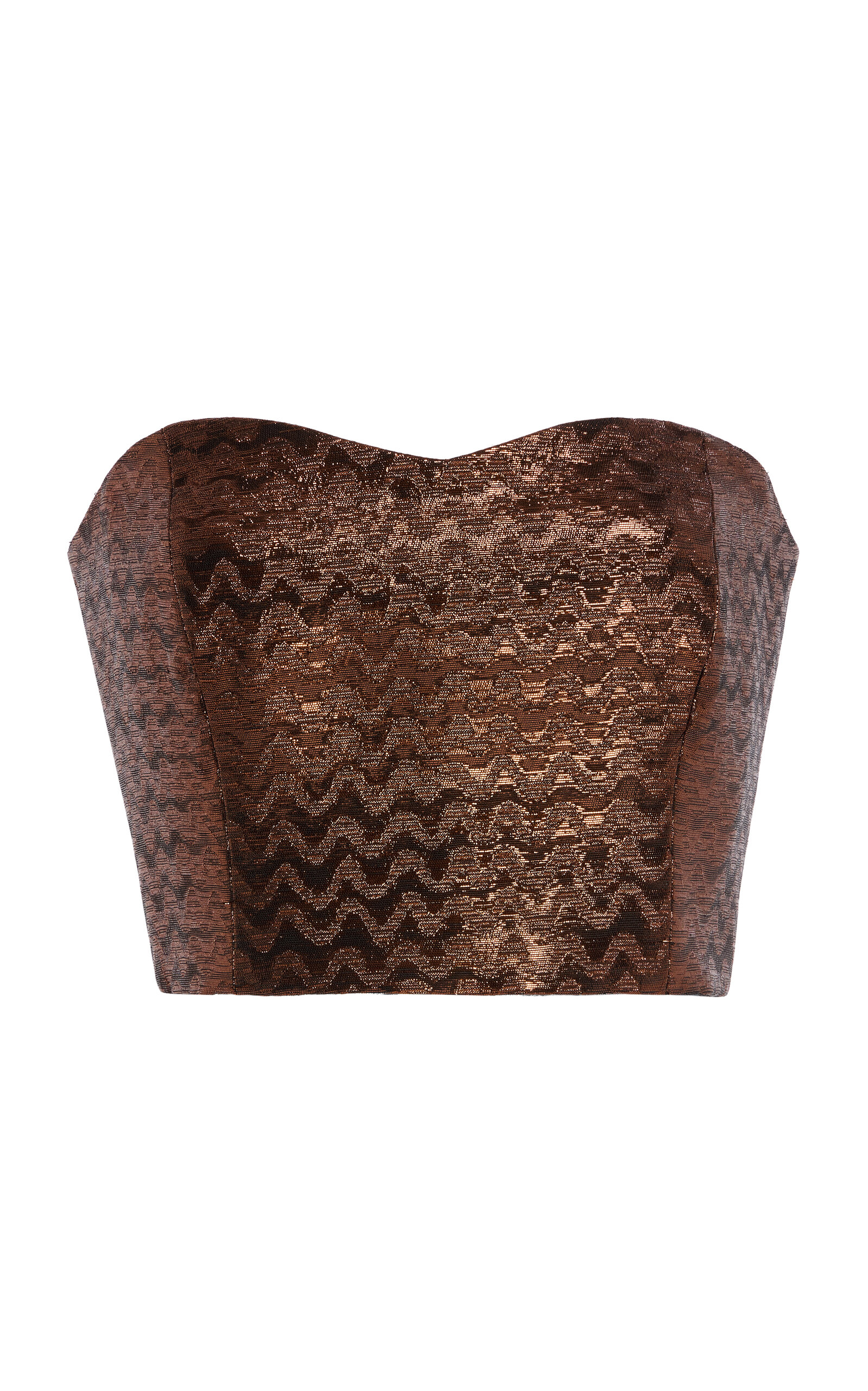 Sev Strapless Jacquard Top In Bronze