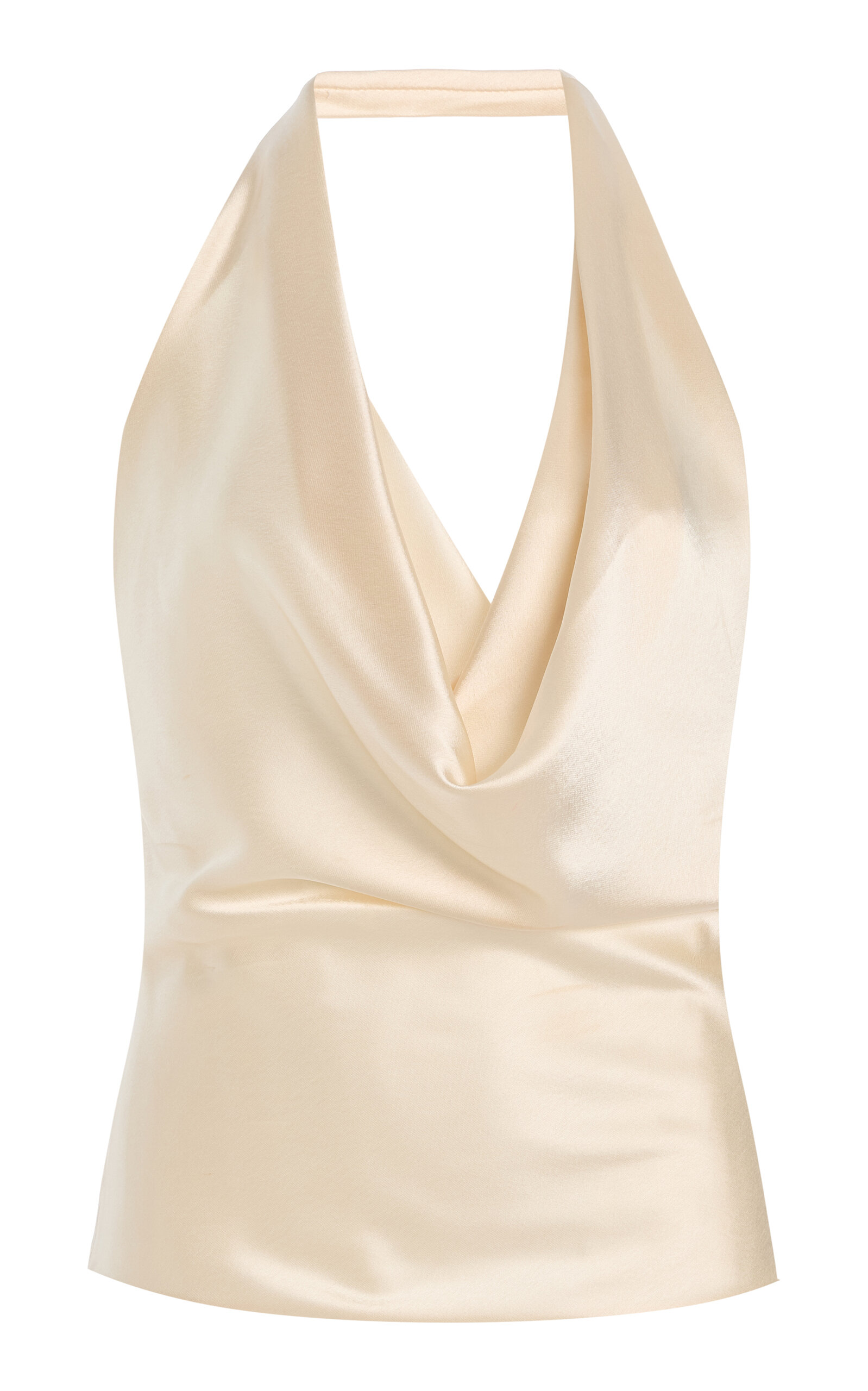 SEV Draped Halter Satin Top