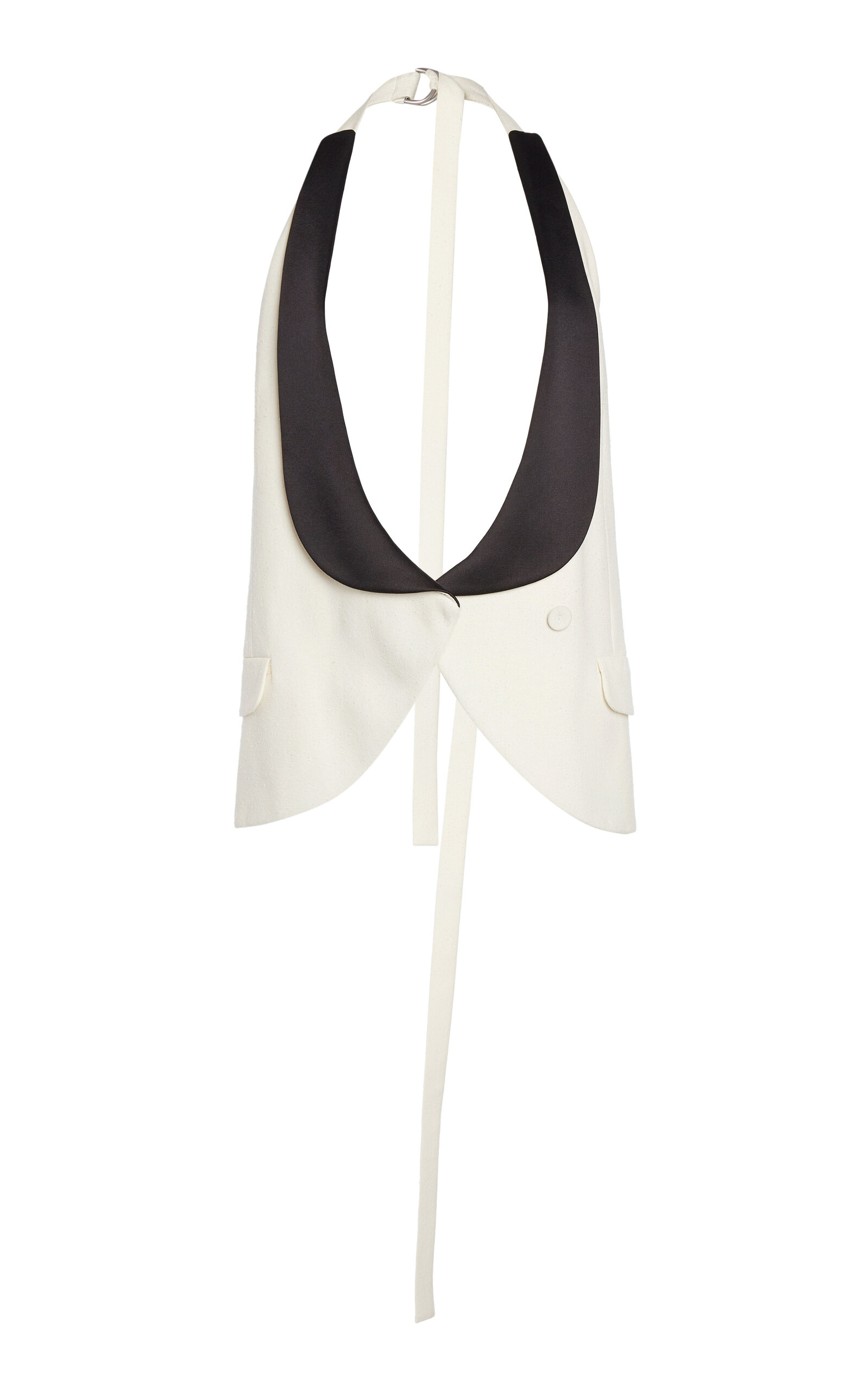 Christopher Esber Tuxedo-contrast Silk Vest In Black,white