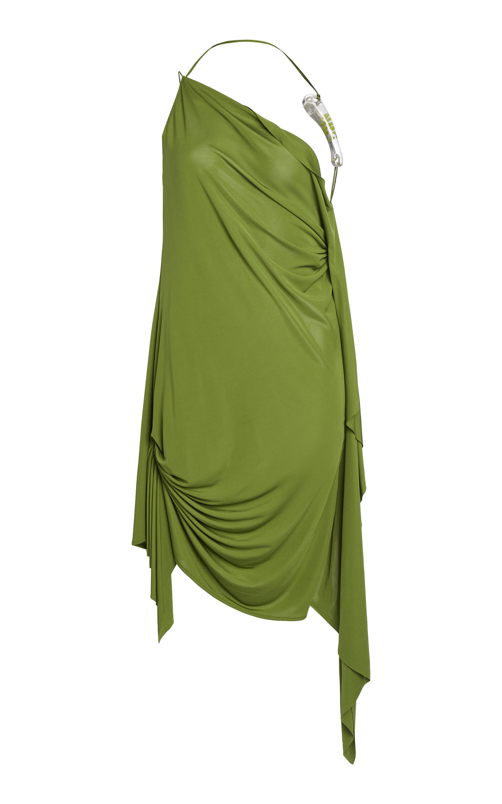 Christopher Esber Draped Jersey Mini Dress In Green