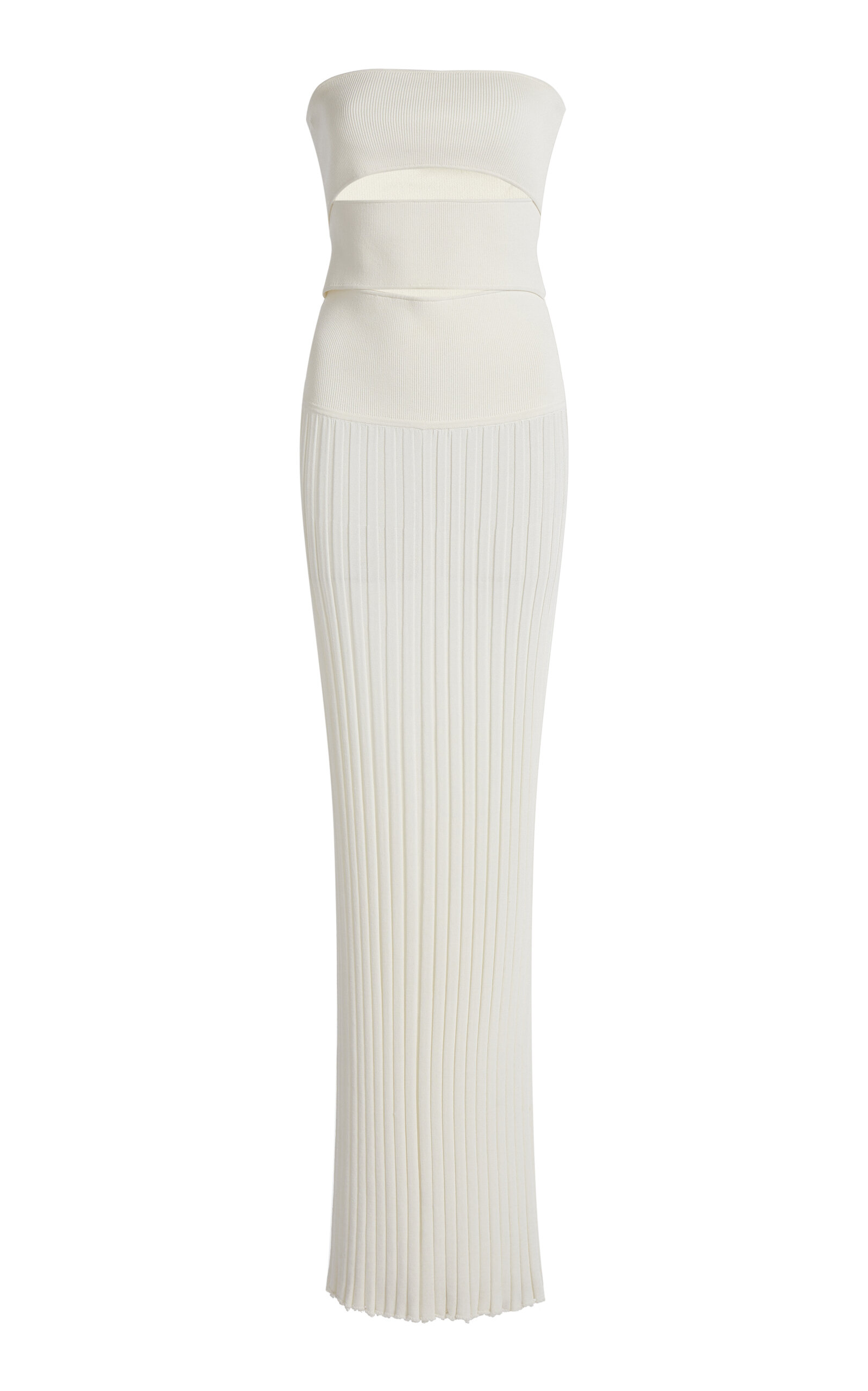 Christopher Esber Cutout Knit Maxi Dress In White | ModeSens Christopher Esber Cutout Knit Maxi Dress In White | ModeSens