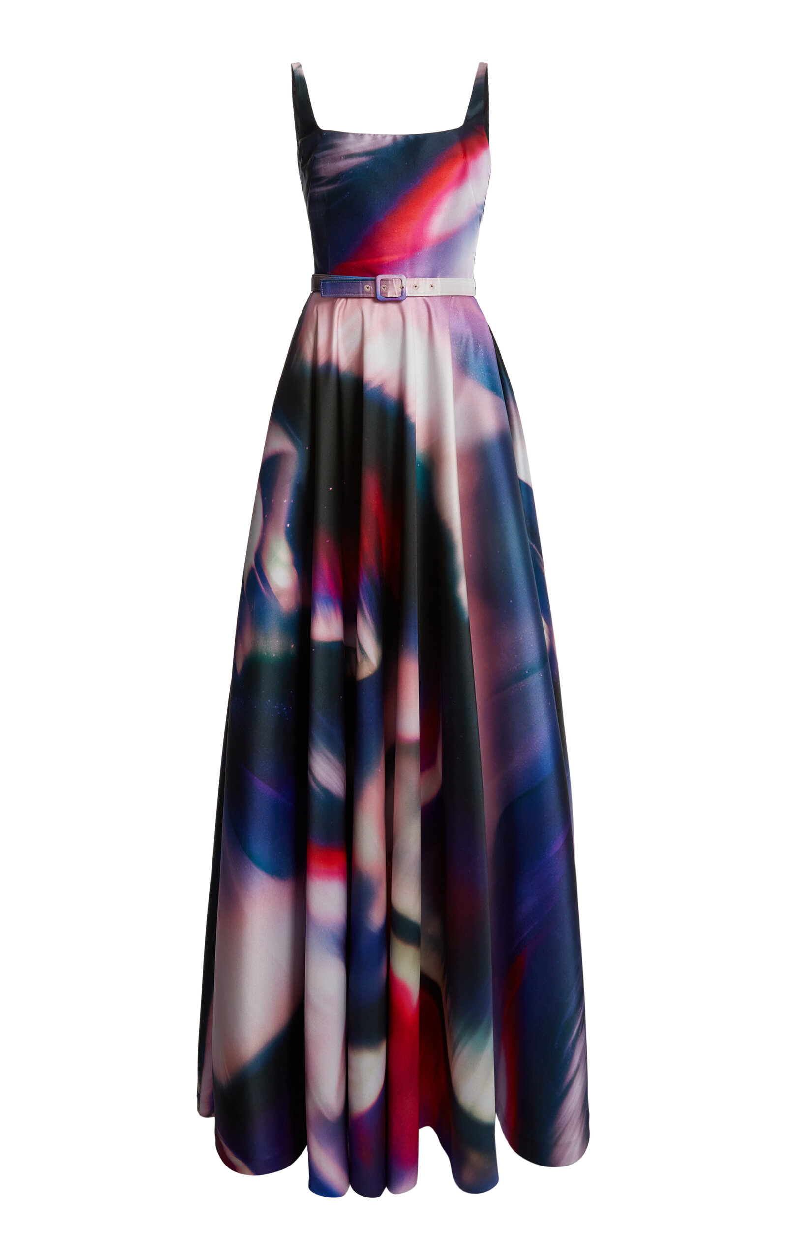 Zuhair Murad Mikado Aurora-printed Gown In Multi