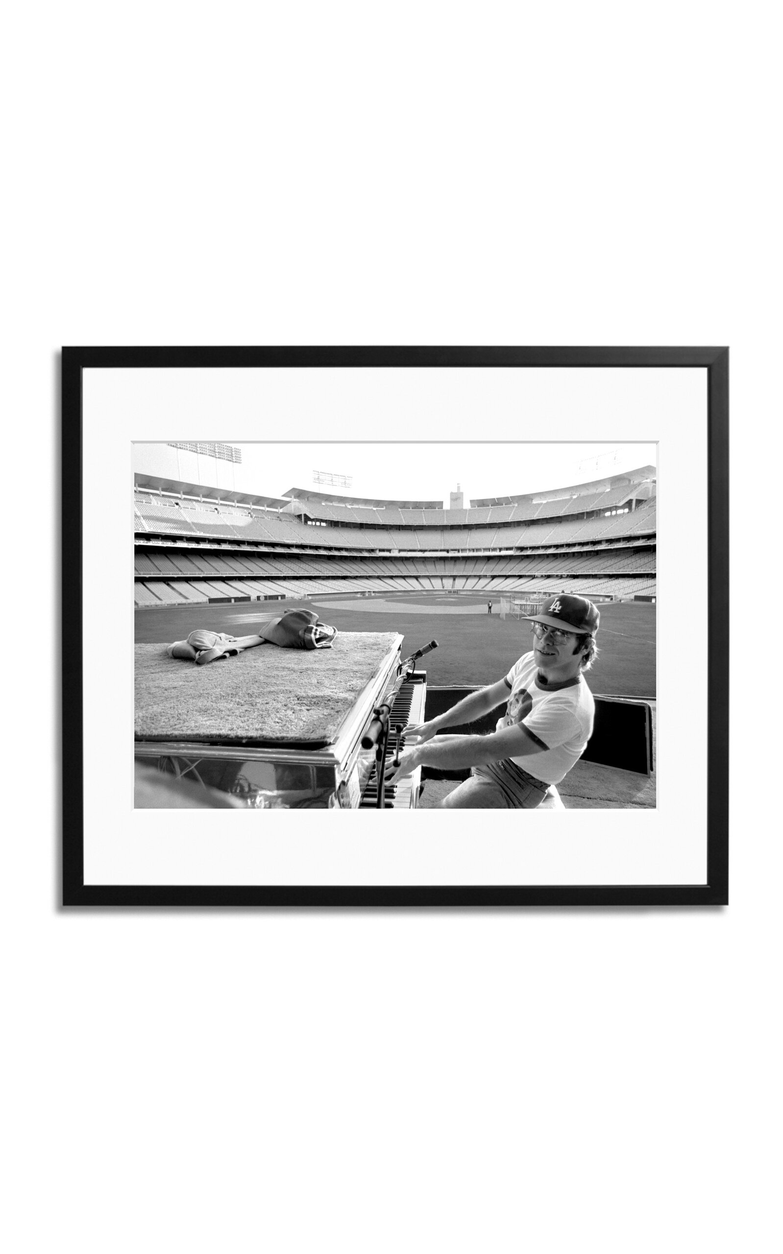 Sonic Editions Elton John Rehearses at Dodger Stadium Print; 16x20 - White