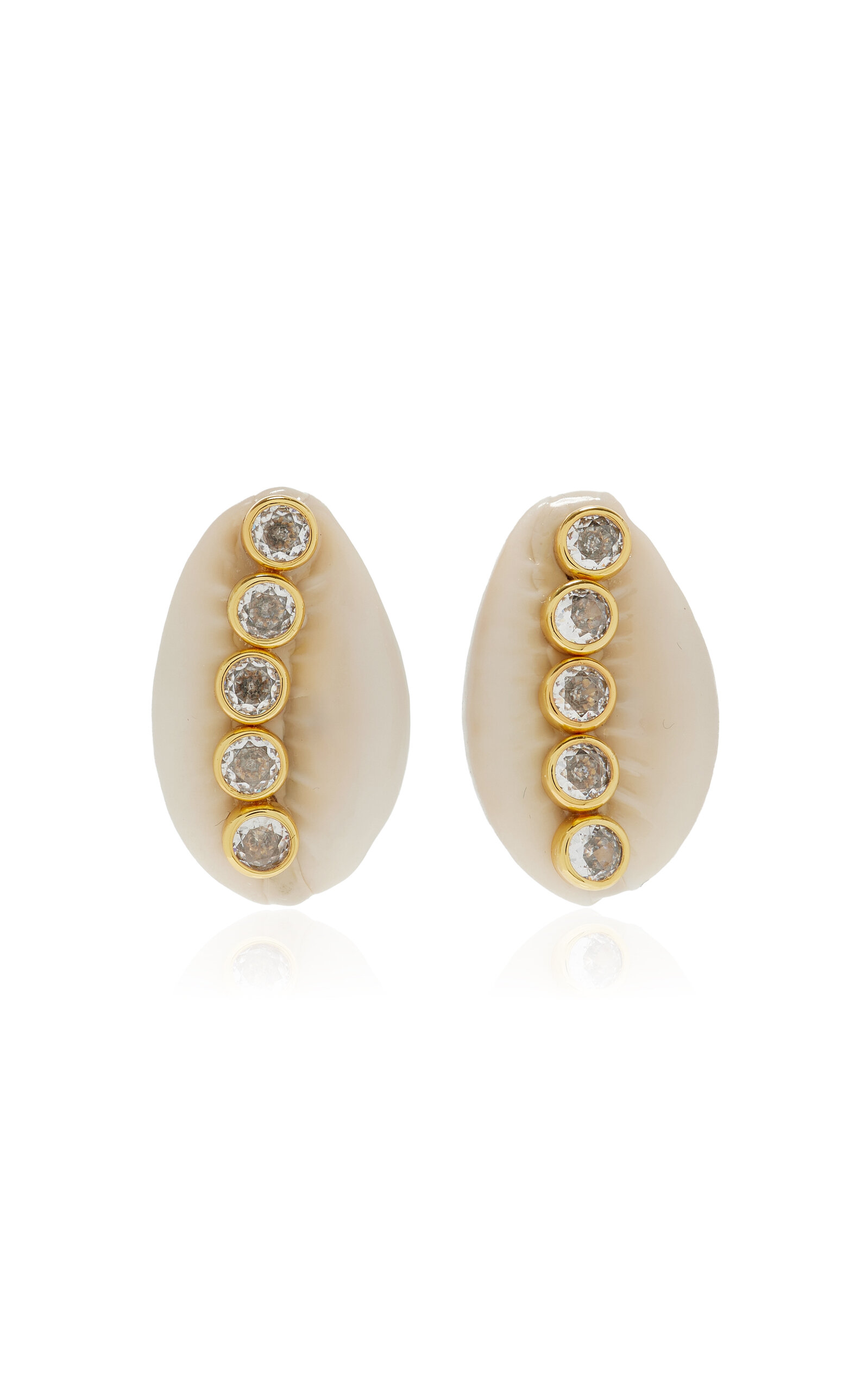 Eliou Wren Shell Earrings In White