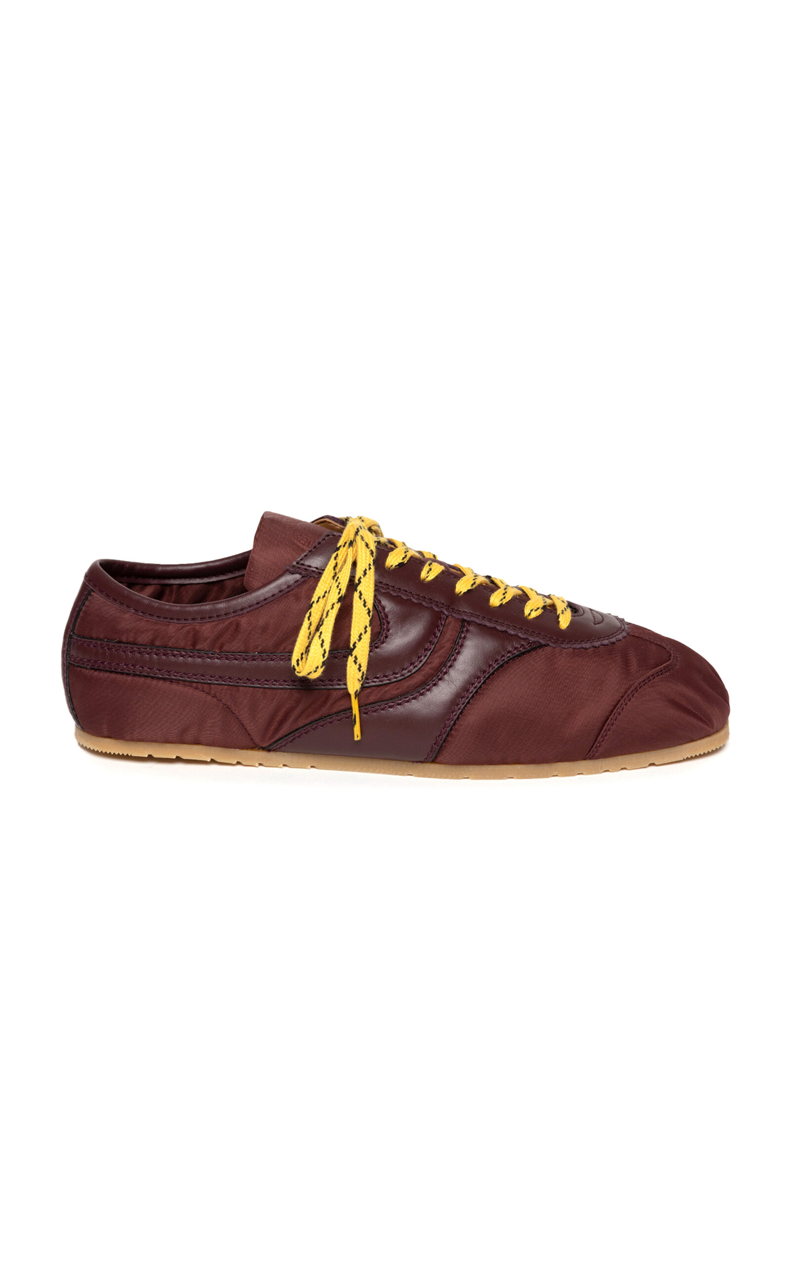 Dries Van Noten - Leather-Trimmed Nylon Sneakers - Burgundy - IT 41 - Moda Operandi