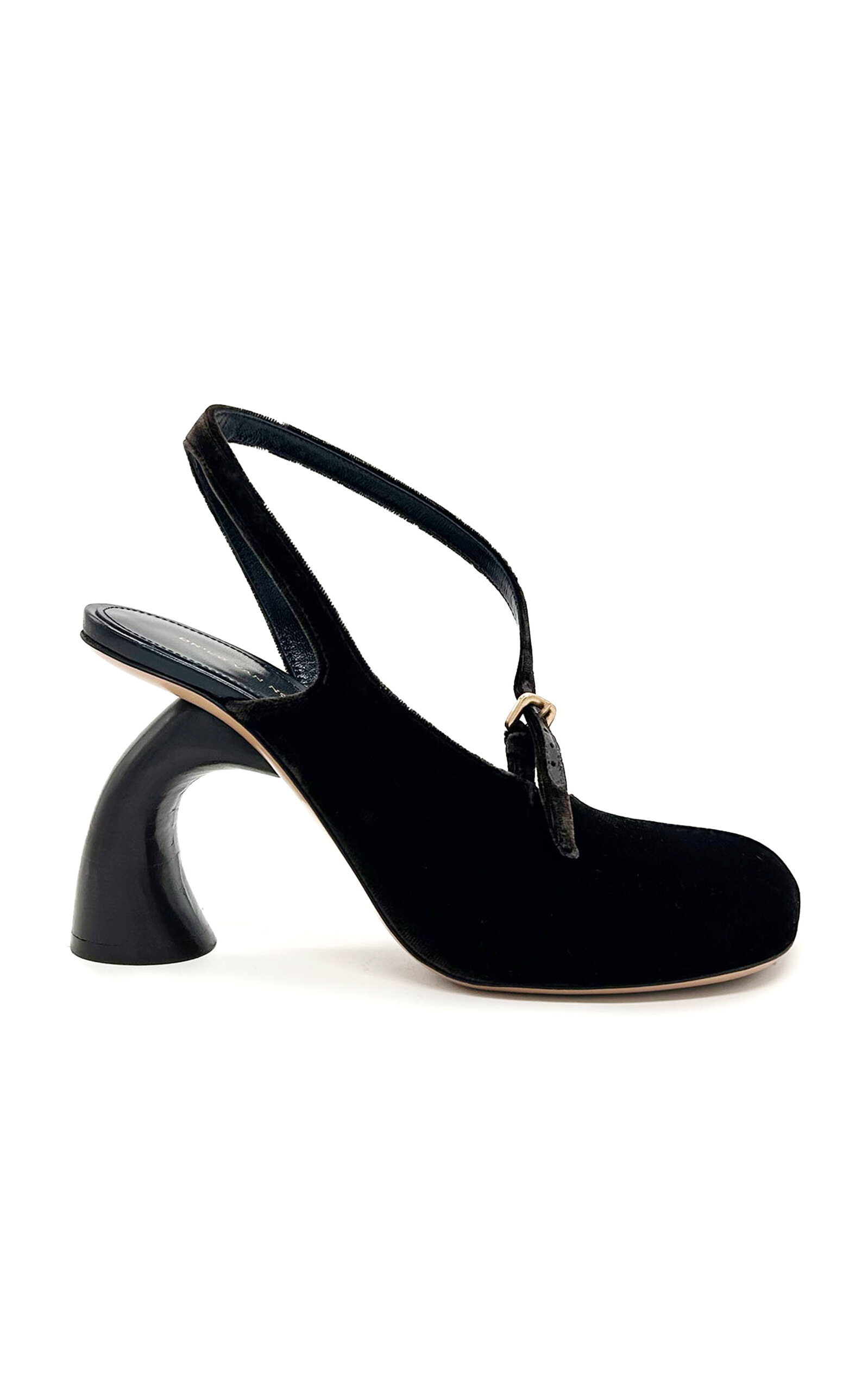Dries Van Noten Velvet Slingback Pumps In Brown