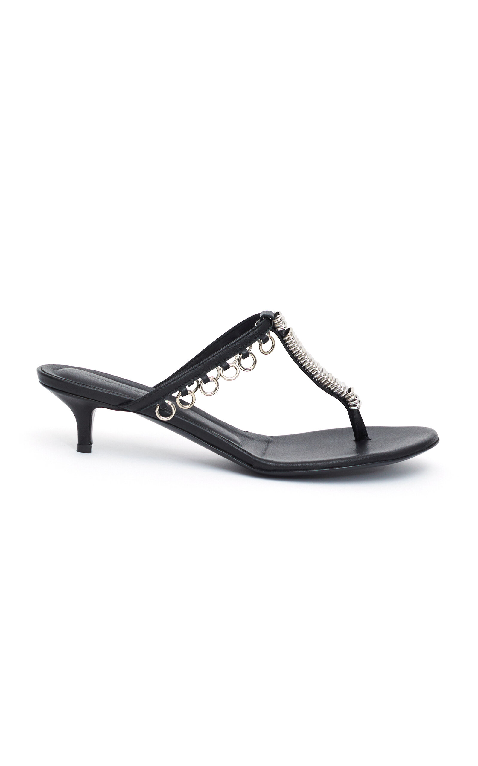 Christopher Esber Pierced Leather Kitten Heels In Black