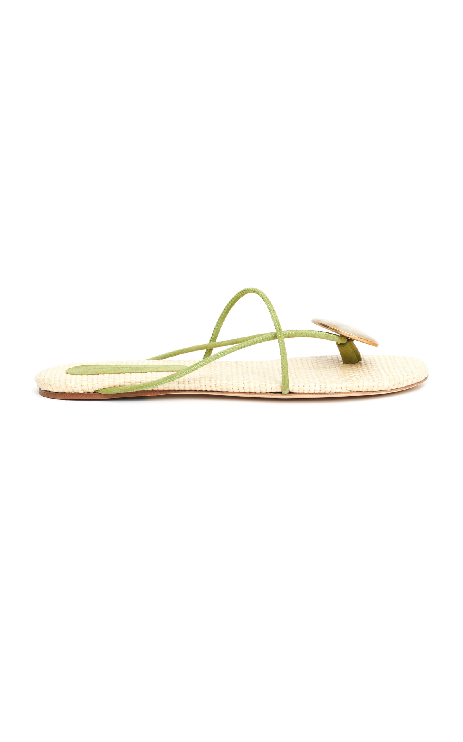 Christopher Esber Doma Stoned Leather Sandals In Green