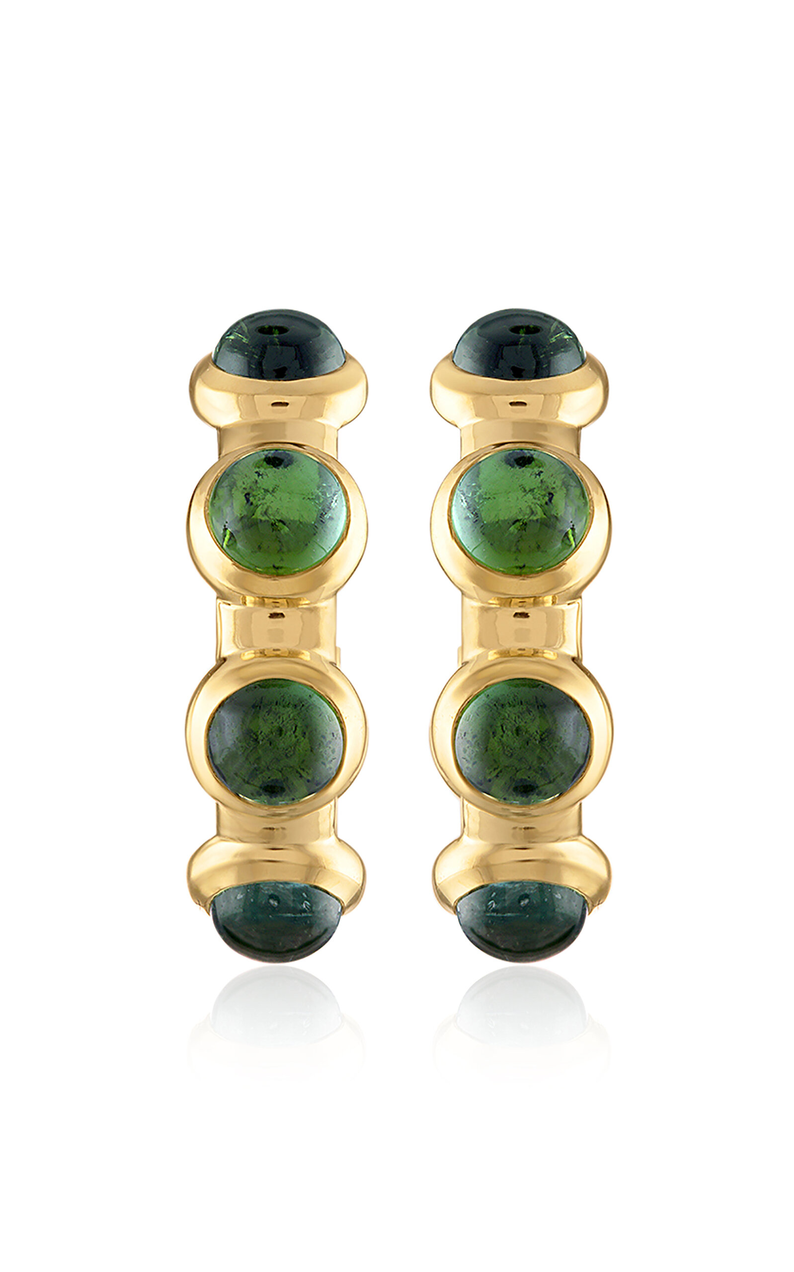 Vic 18k Yellow Gold Tourmaline Hoop Earrings