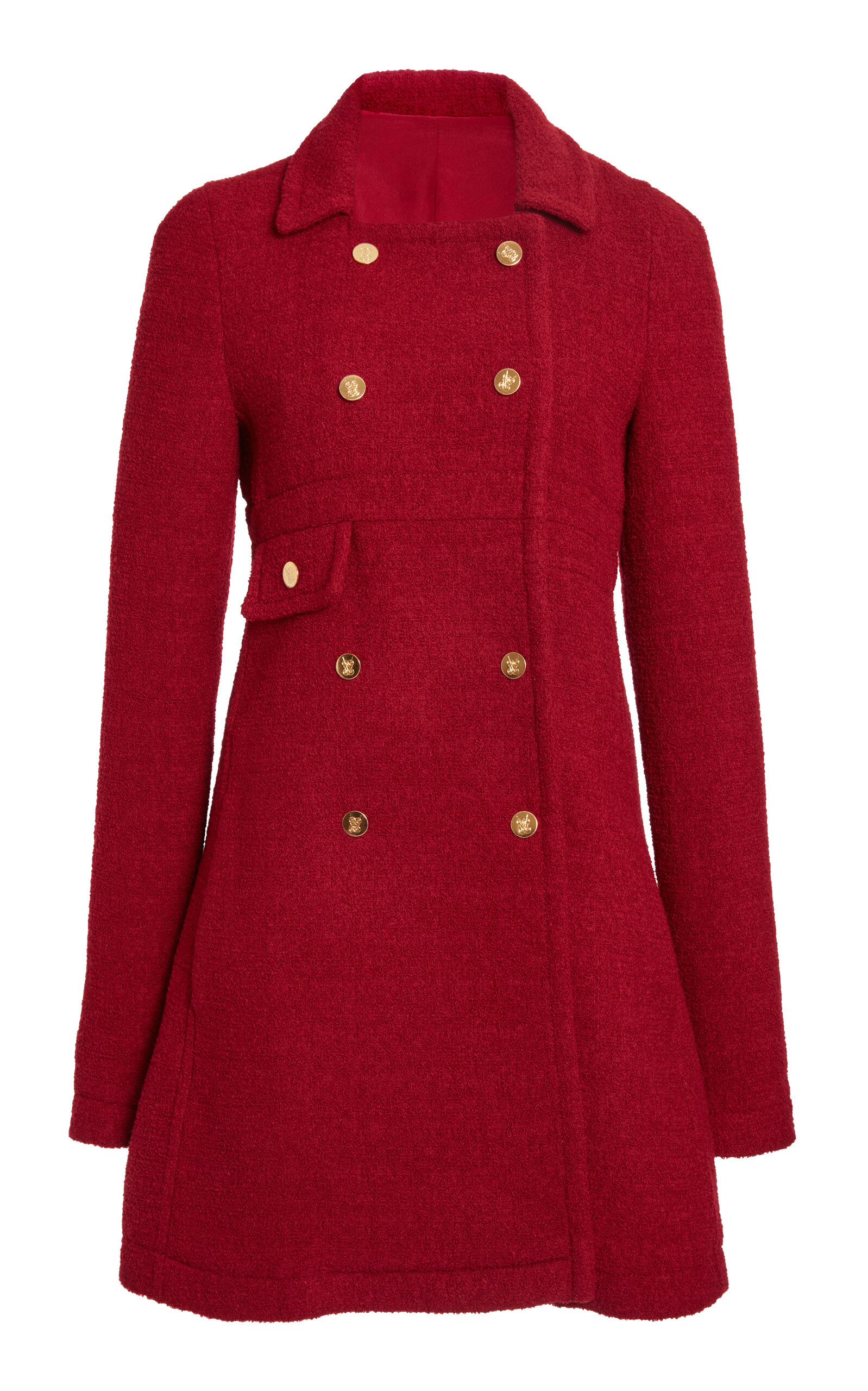 Giambattista Valli Double-breasted Boucle Coat In Red