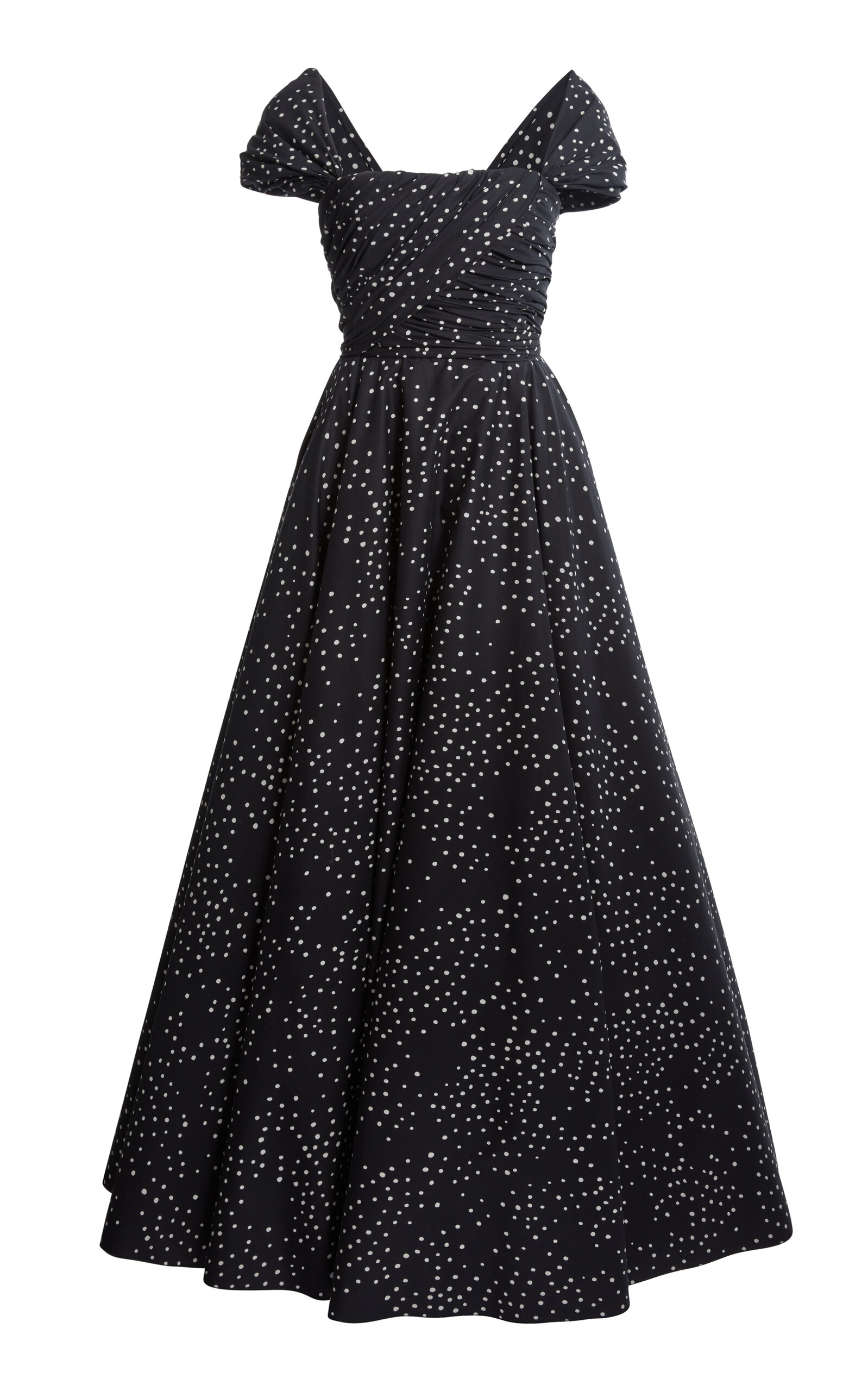 Giambattista Valli Off-the-shoulder Popeline Gown In Black,white