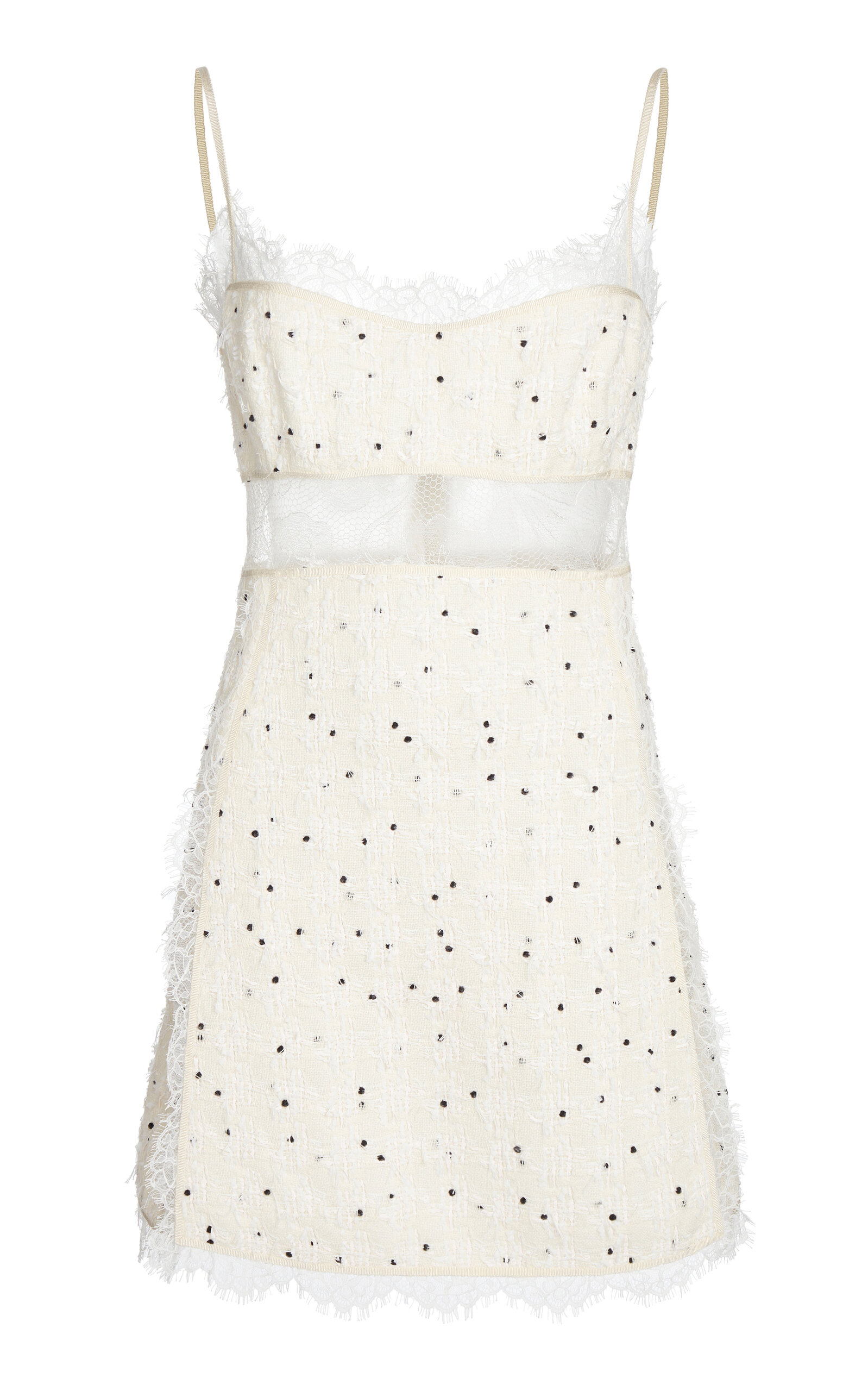 Giambattista Valli Lace-Trimmed Wool Boucle Mini Dress