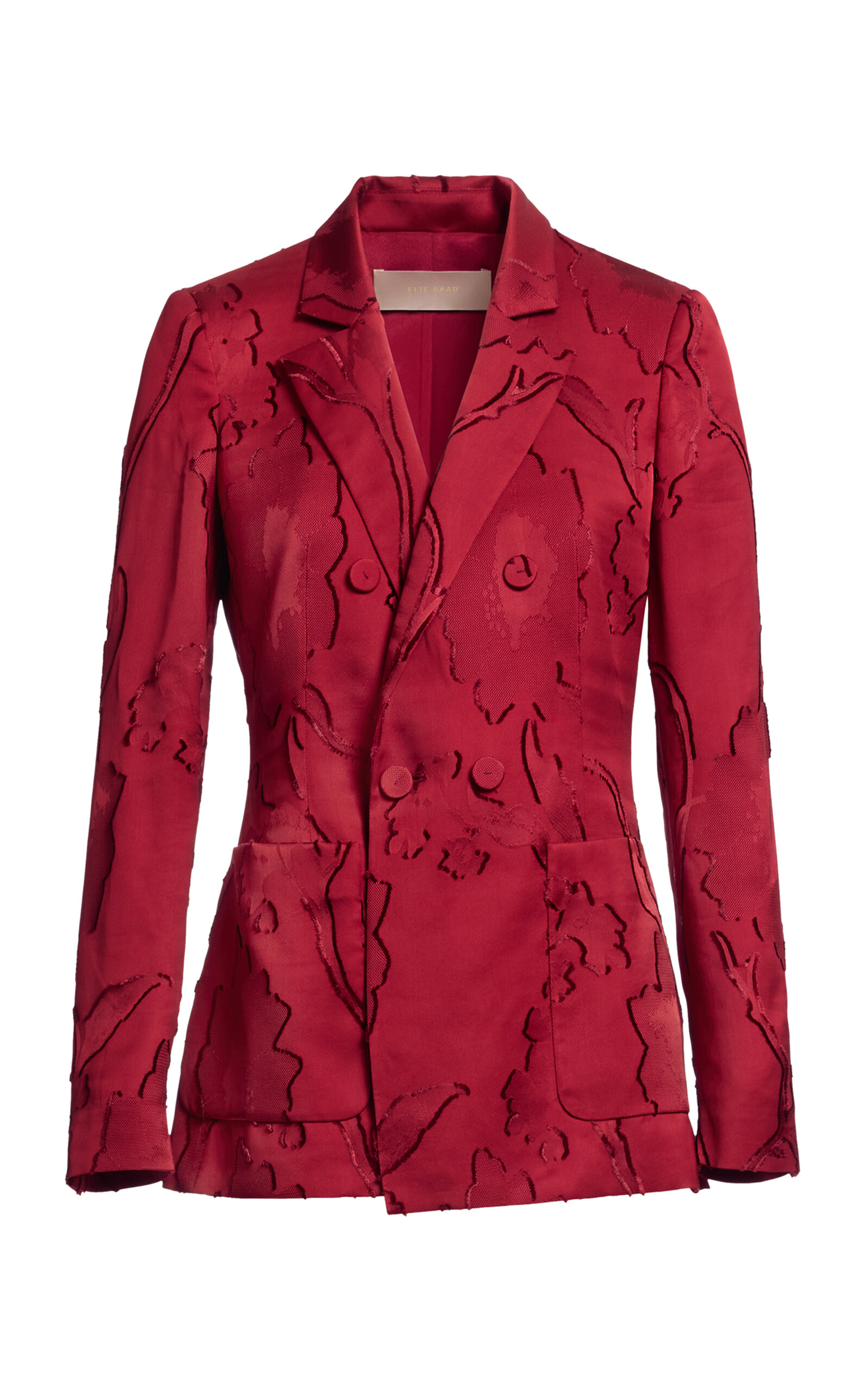 Elie Saab Jacquard Blazer In Red