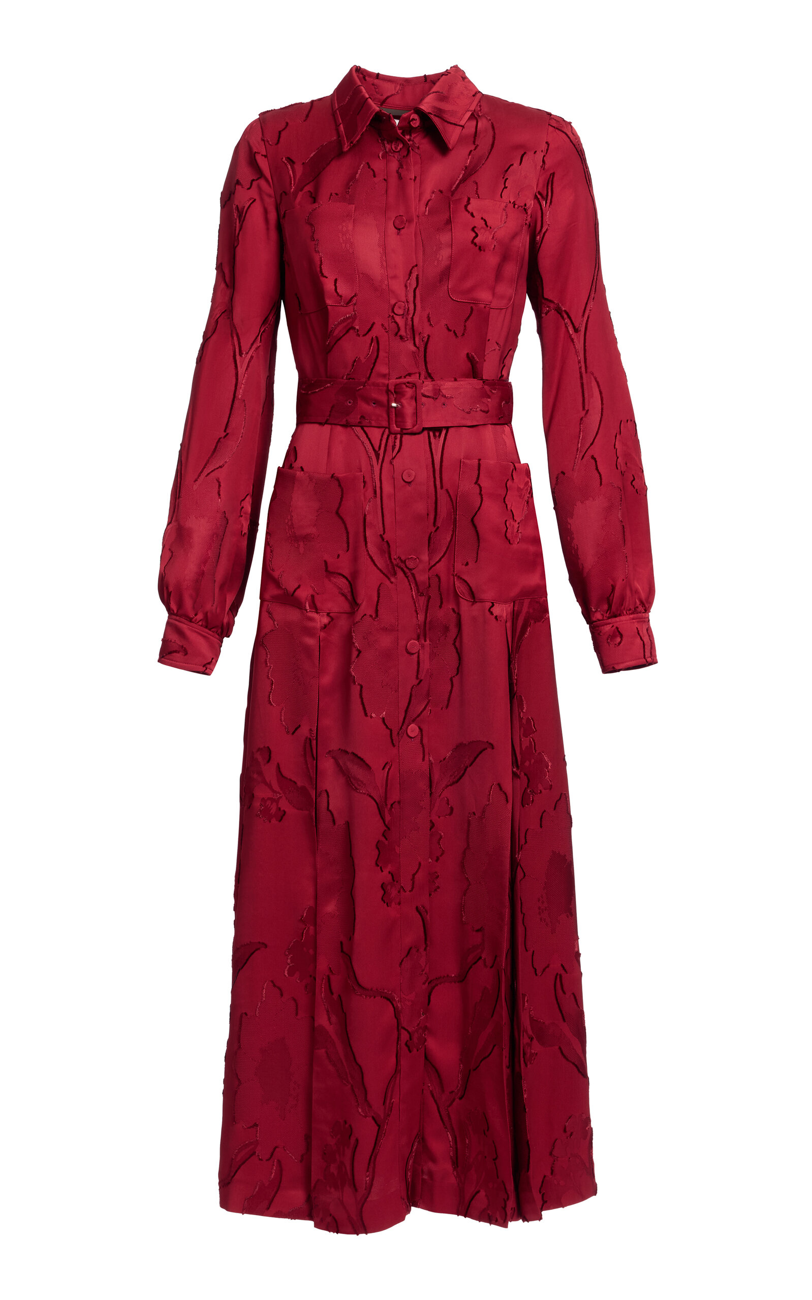 Elie Saab Jacquard Midi Shirt Dress
