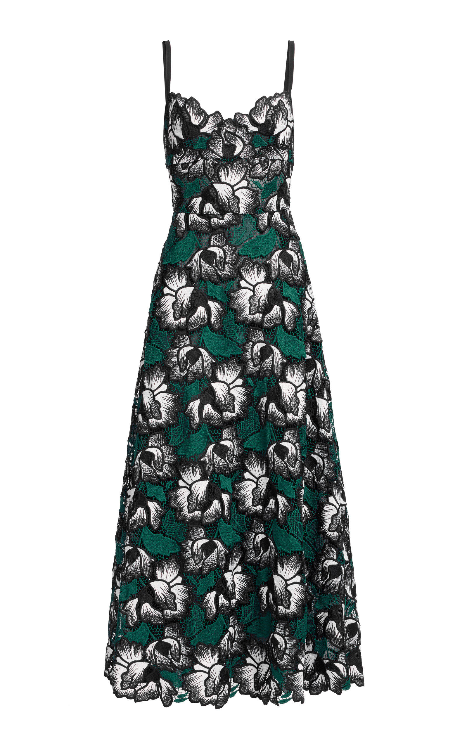 Shop Elie Saab Macrame Midi Dress In Multi