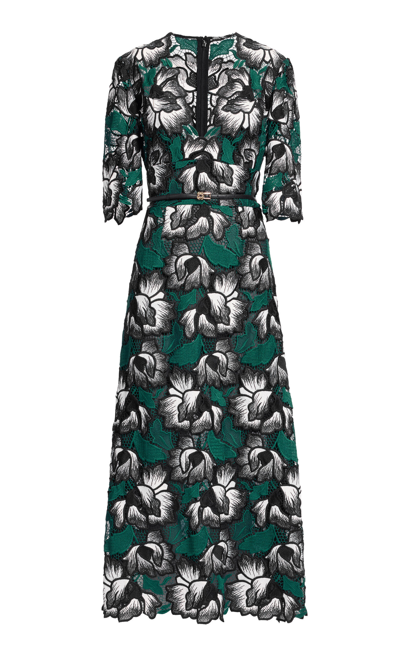 Elie Saab Macrame Midi Dress In Multi