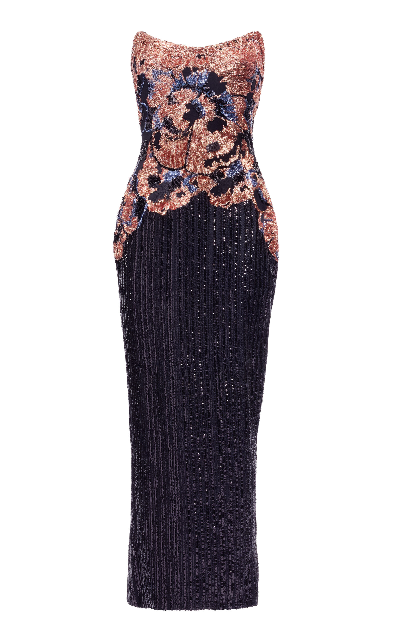 Elie Saab Sequined Embroidered Tulle Corset Midi Dress - Multi