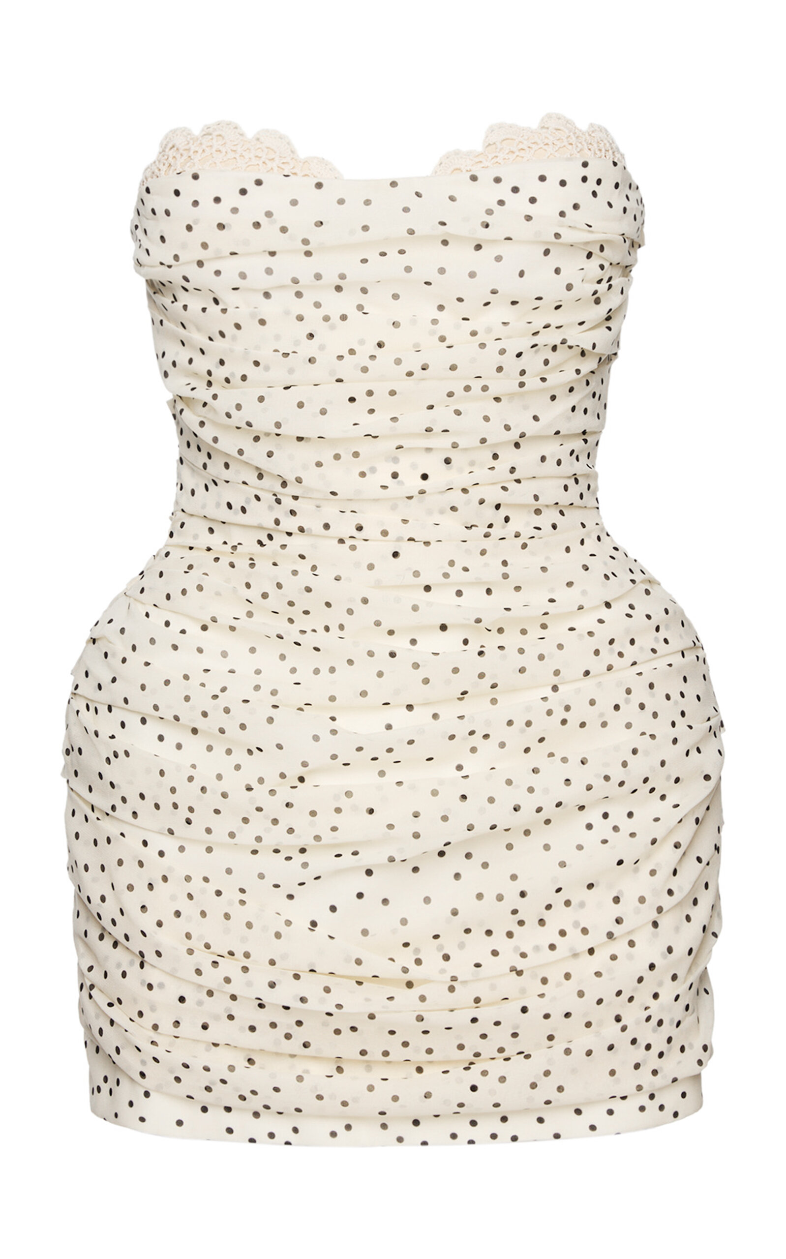Magda Butrym Dotted Silk Mini Dress In Black,white