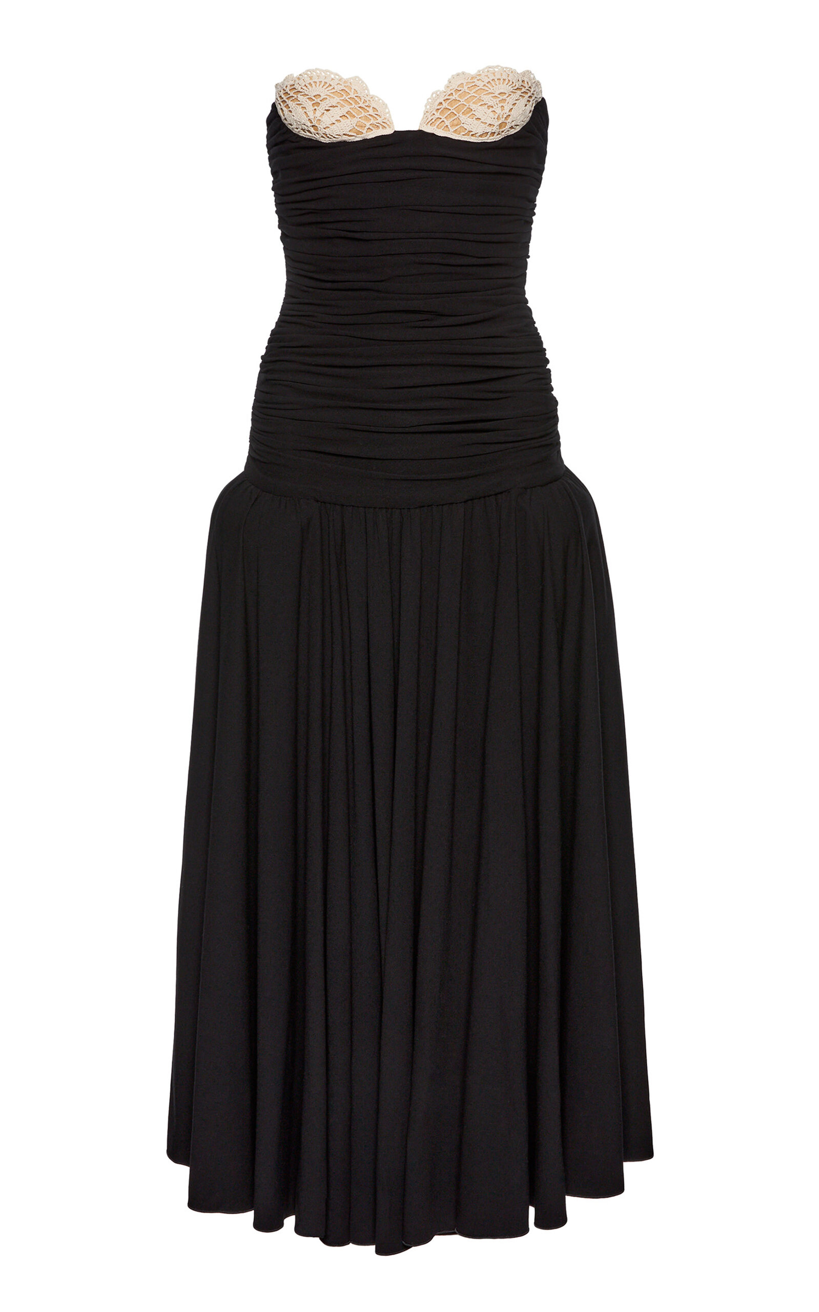 Magda Butrym Drop Waist Strapless Dress In Black
