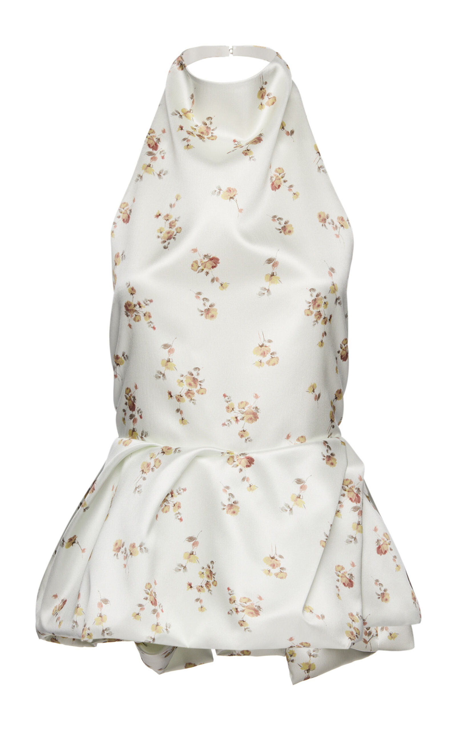 Magda Butrym Open Back Silk Taffeta Peplum Top