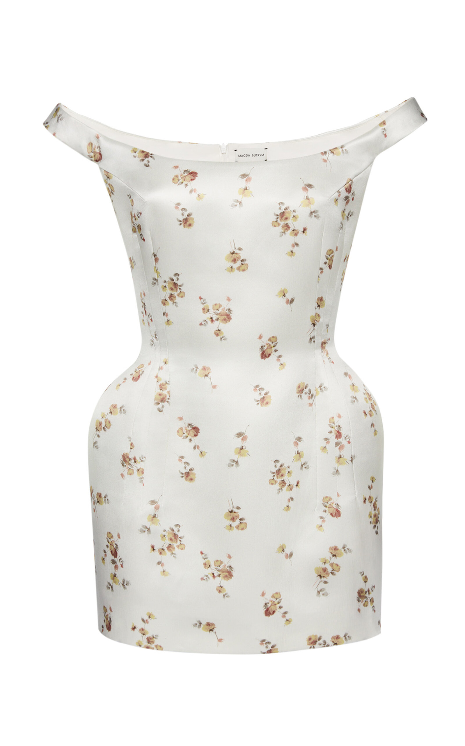 Magda Butrym Off-the-shoulder Floral-print Silk Mini Dress In Floral