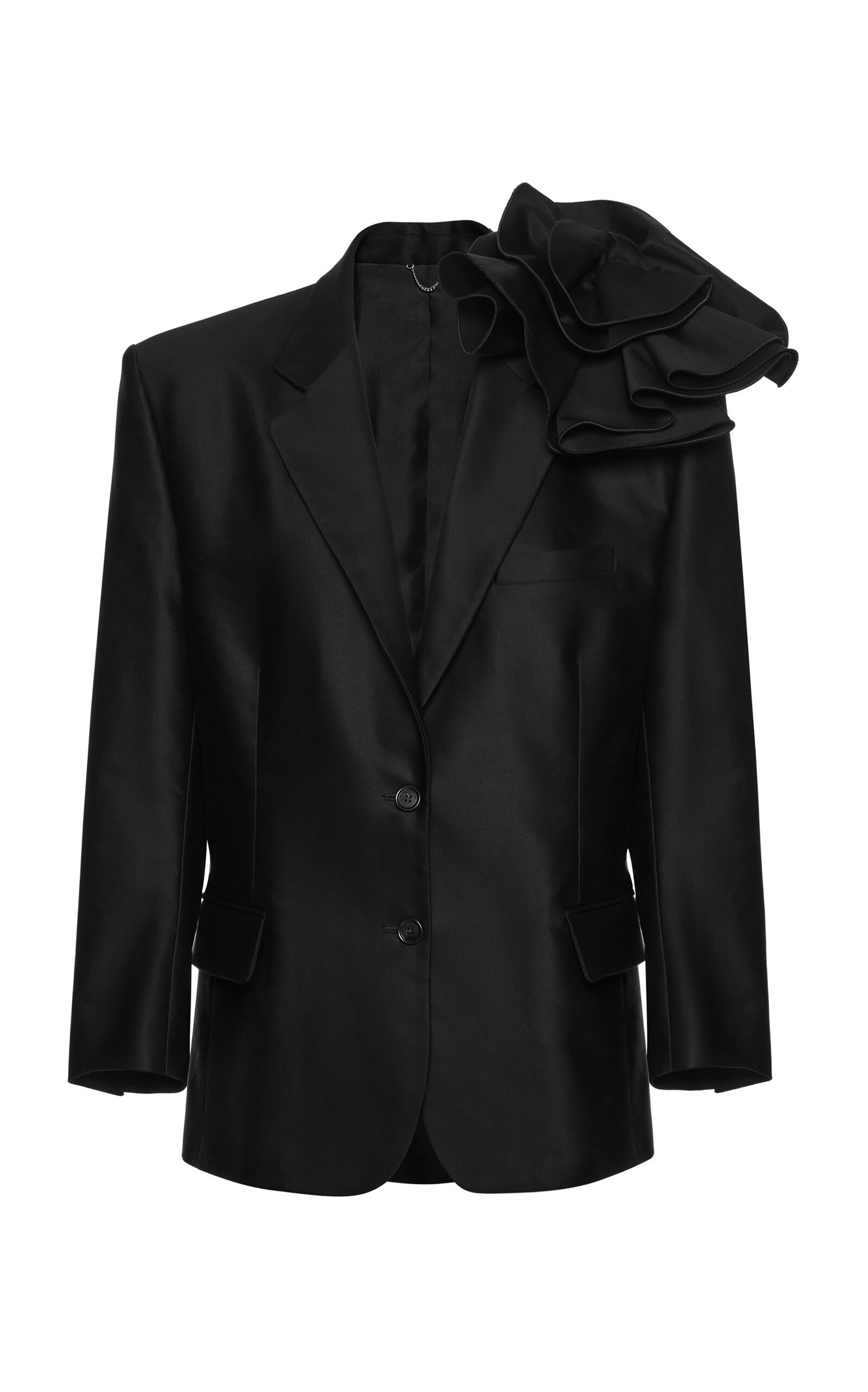 Magda Butrym Oversized Floral Appliqued Cotton Blazer