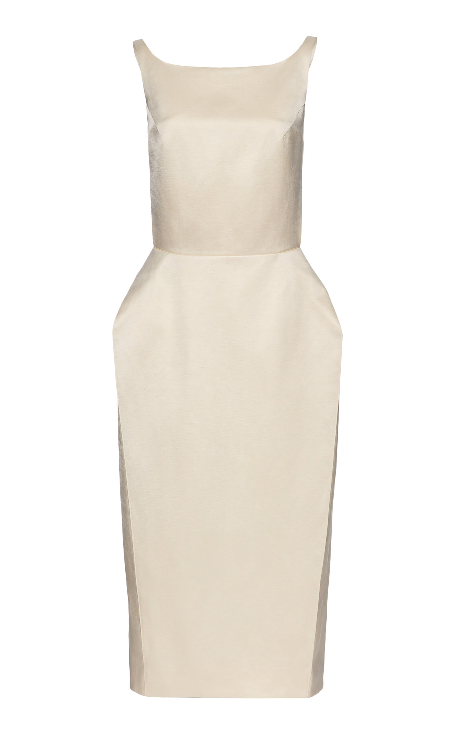 Magda Butrym Jewel Neck Midi Dress In Ivory