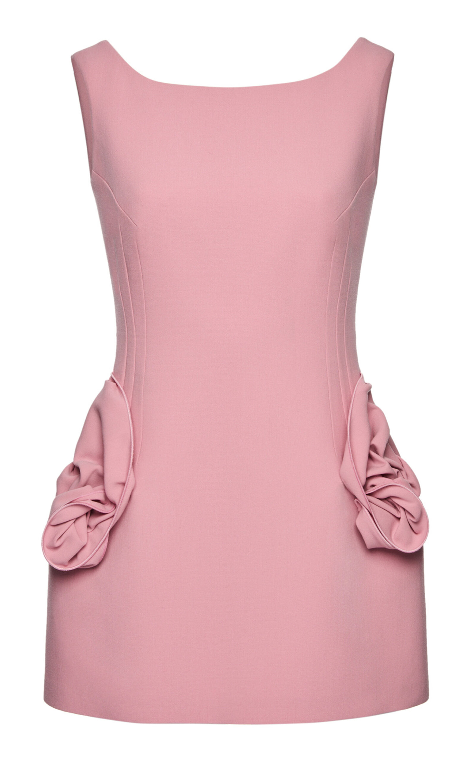 Magda Butrym Floral Appliqued Wool Mini Dress In Pink
