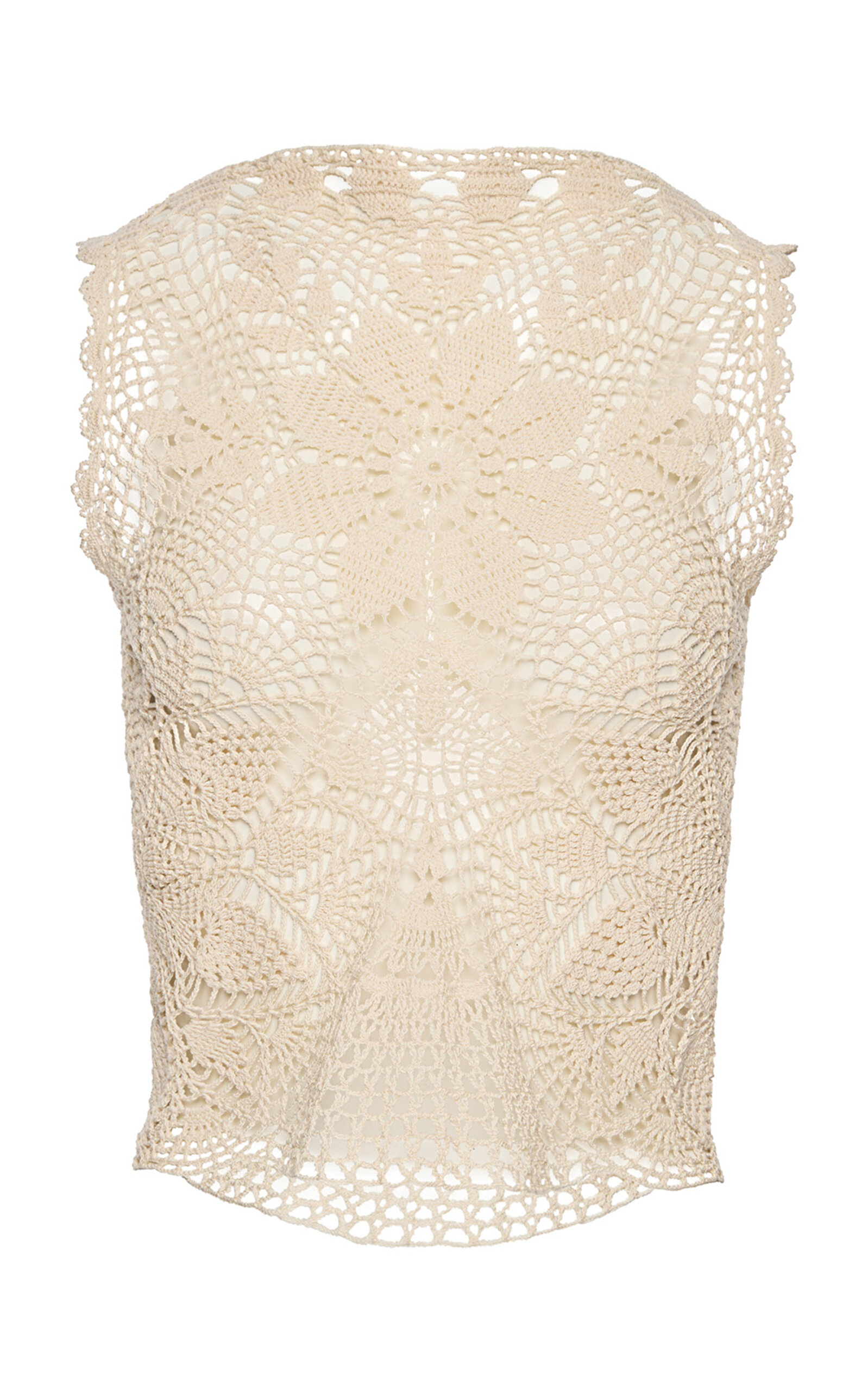 Magda Butrym Crochet Cotton Top In Ivory