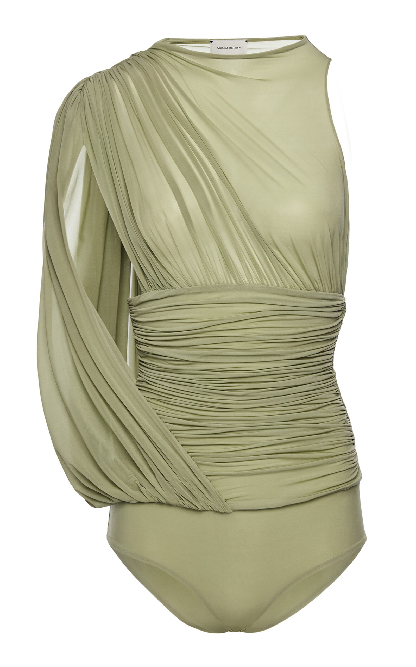 Magda Butrym Gathered Bodysuit In Green