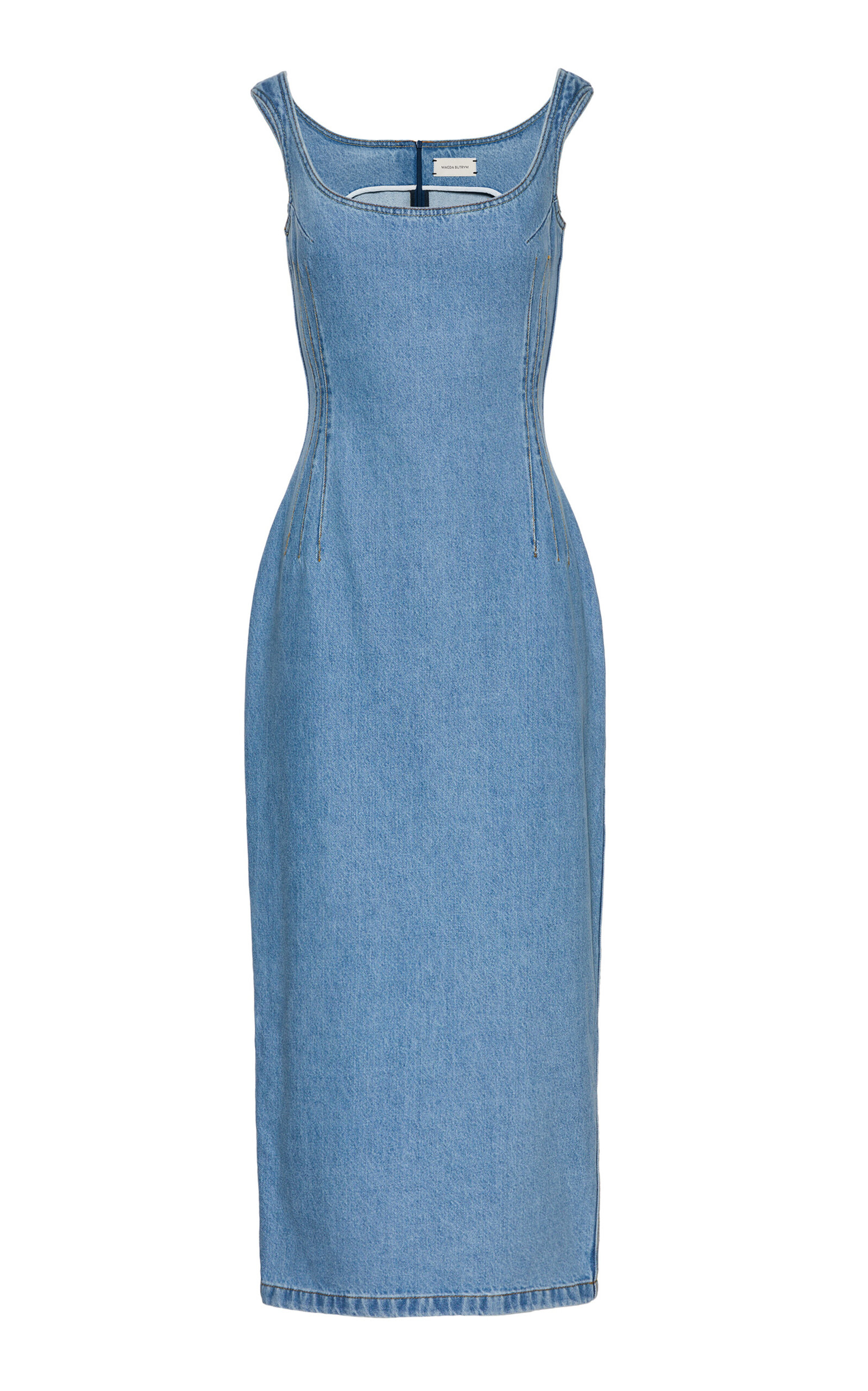 Magda Butrym Denim Cotton Midi Dress - Light Wash