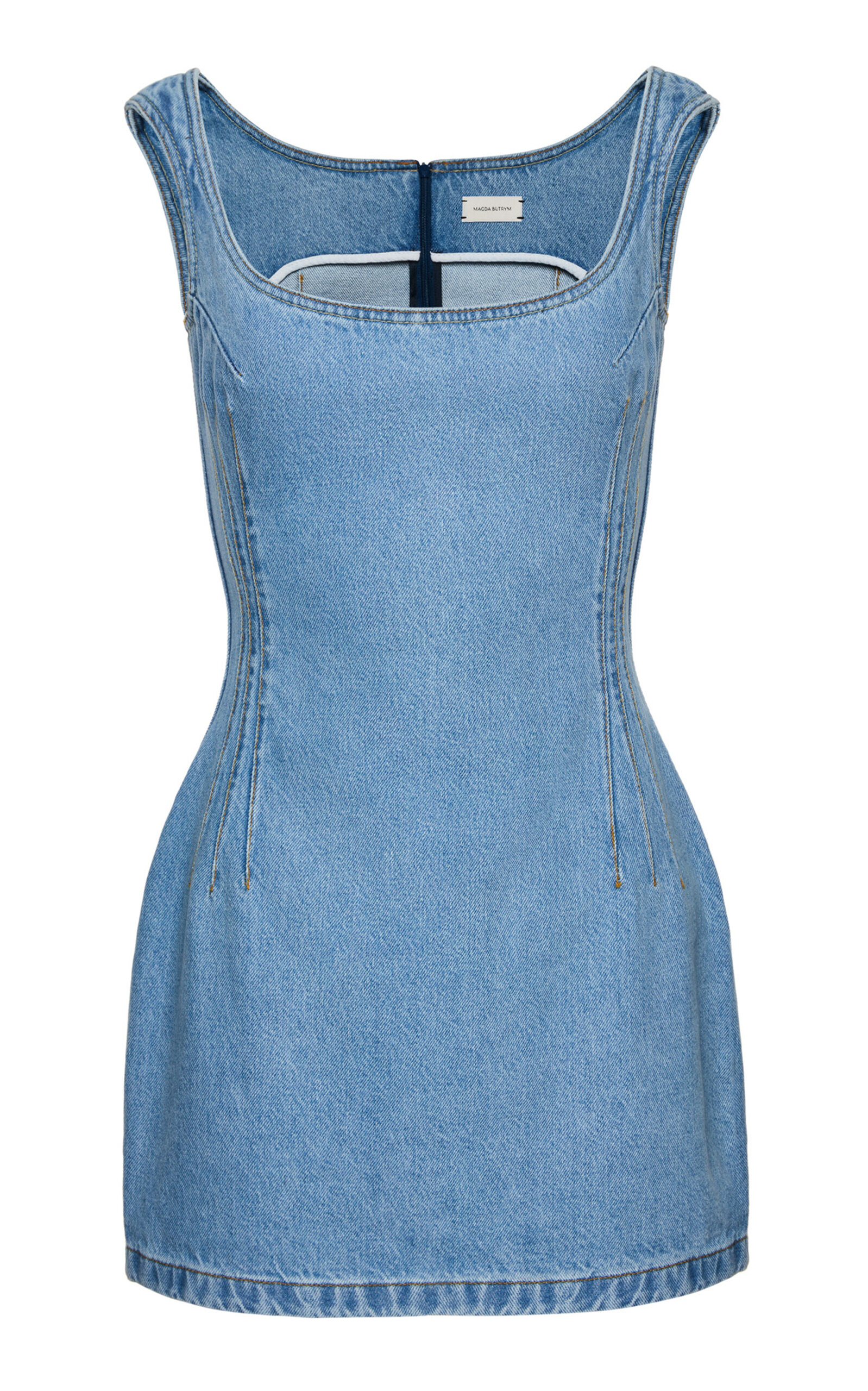 Magda Butrym Denim Cotton Mini Dress - Light Wash
