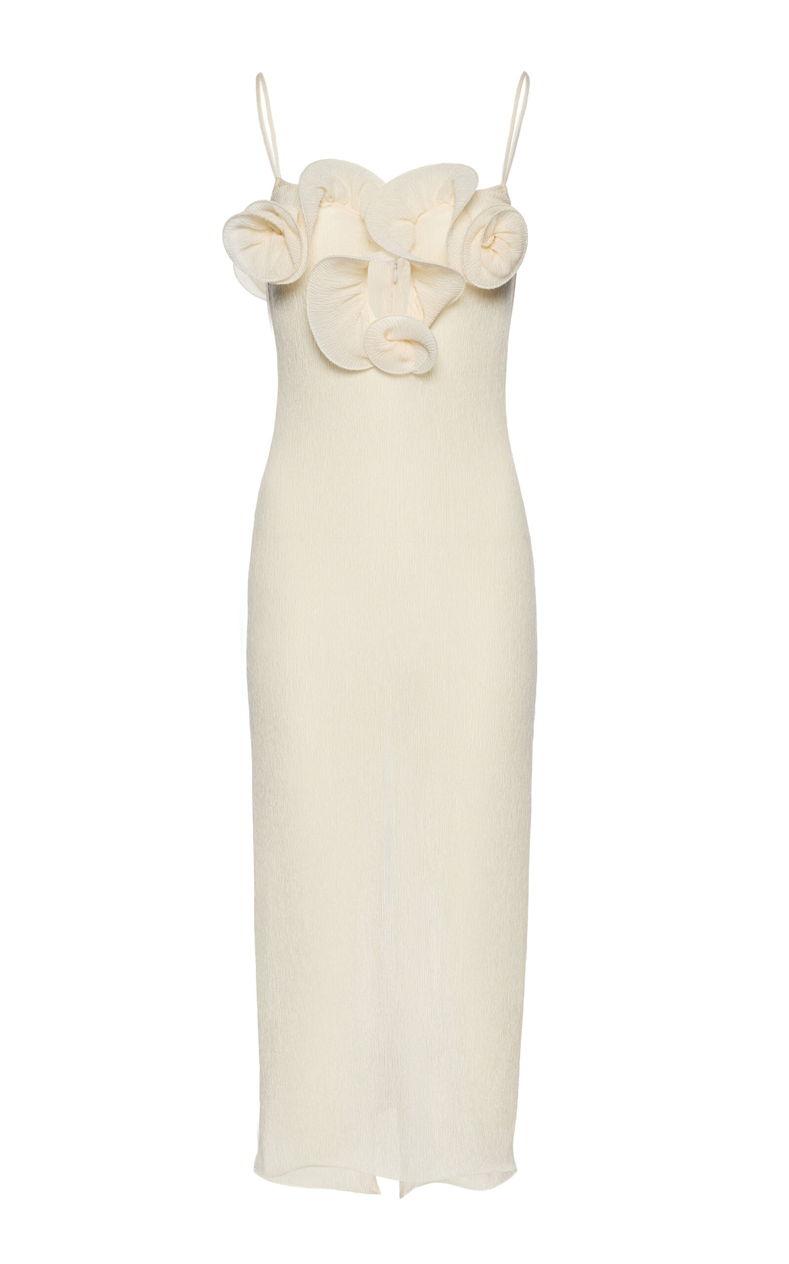 Magda Butrym Ruffled Sheath Maxi Dress In Ivory