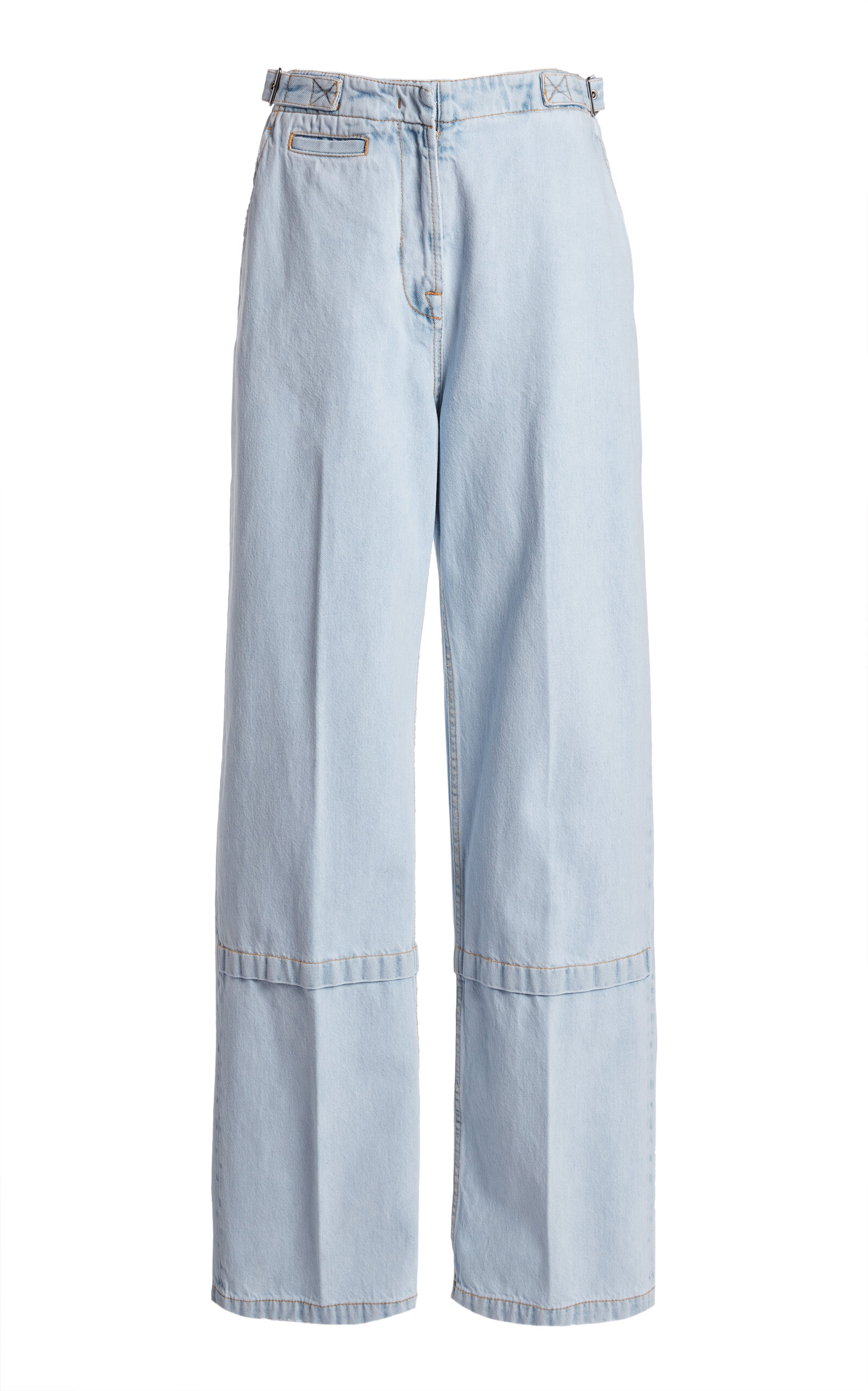 Lanvin Rigid High-rise Cargo Jeans In Light Blue