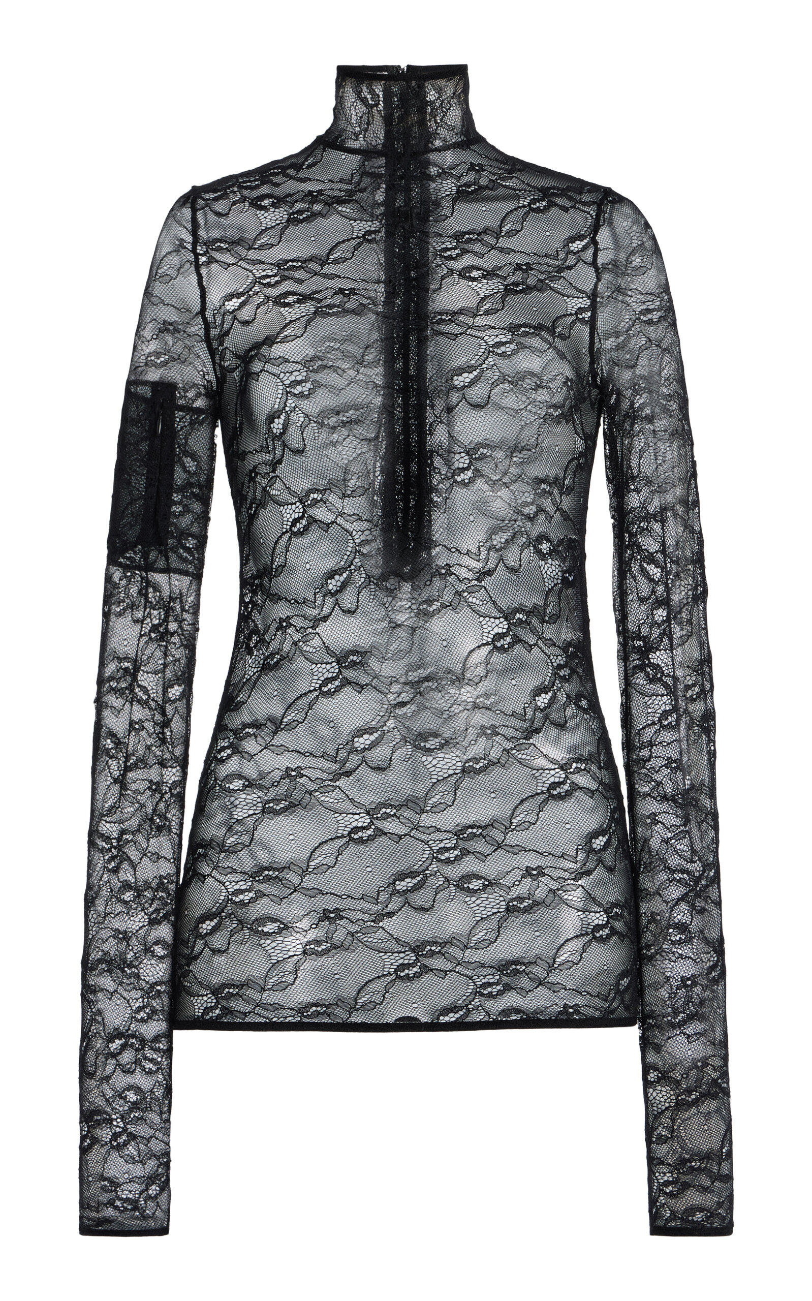 Courrèges Lace Mockneck Top