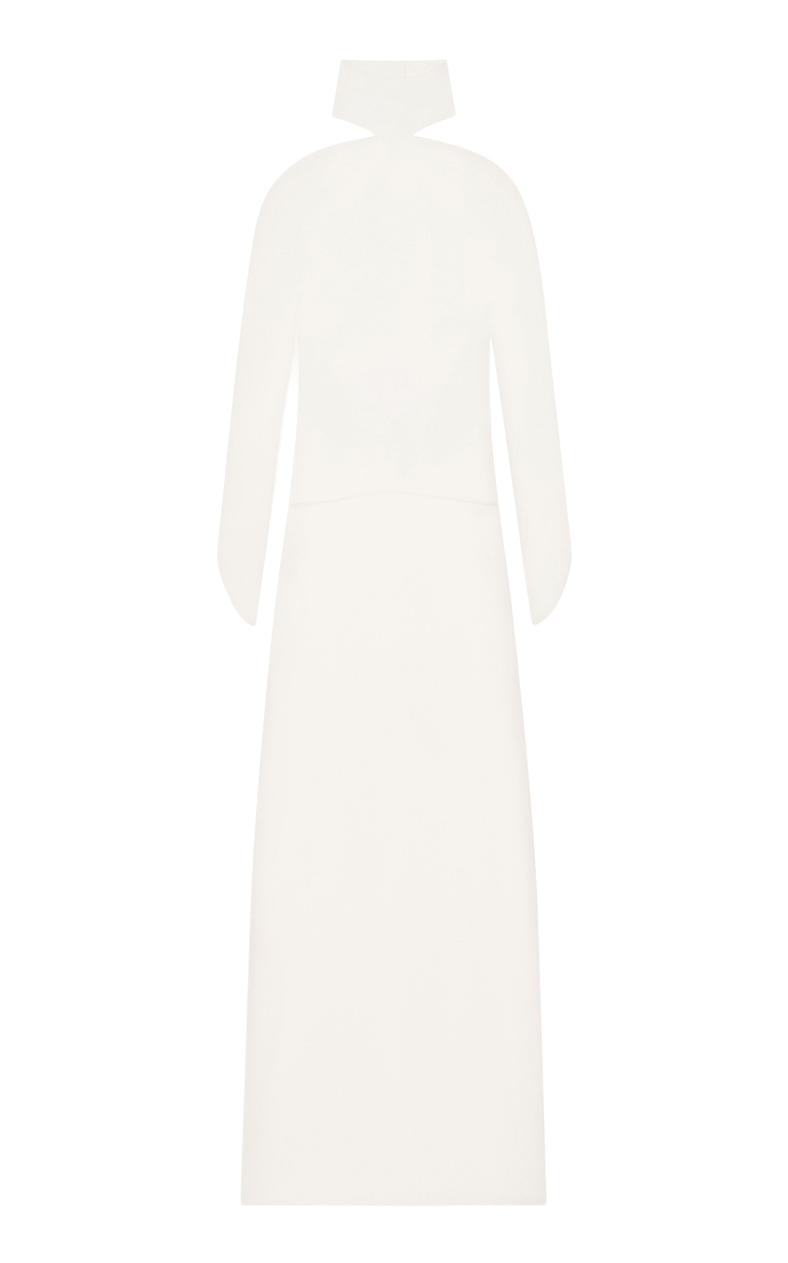 Courrèges Circle Mockneck Crepe Gown - White