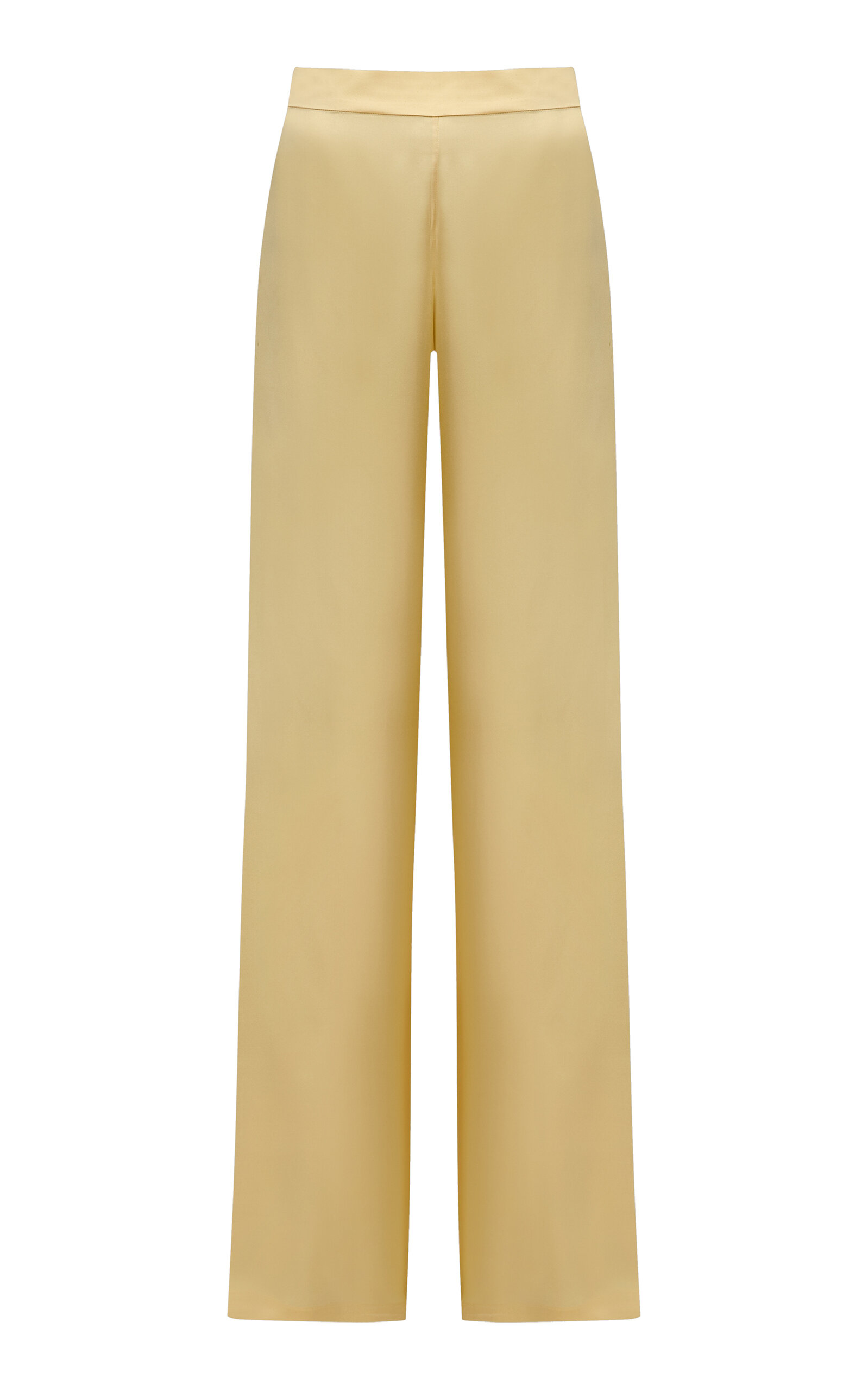 The New Arrivals Ilkyaz Ozel Lava Low-rise Silk Pants In Yellow