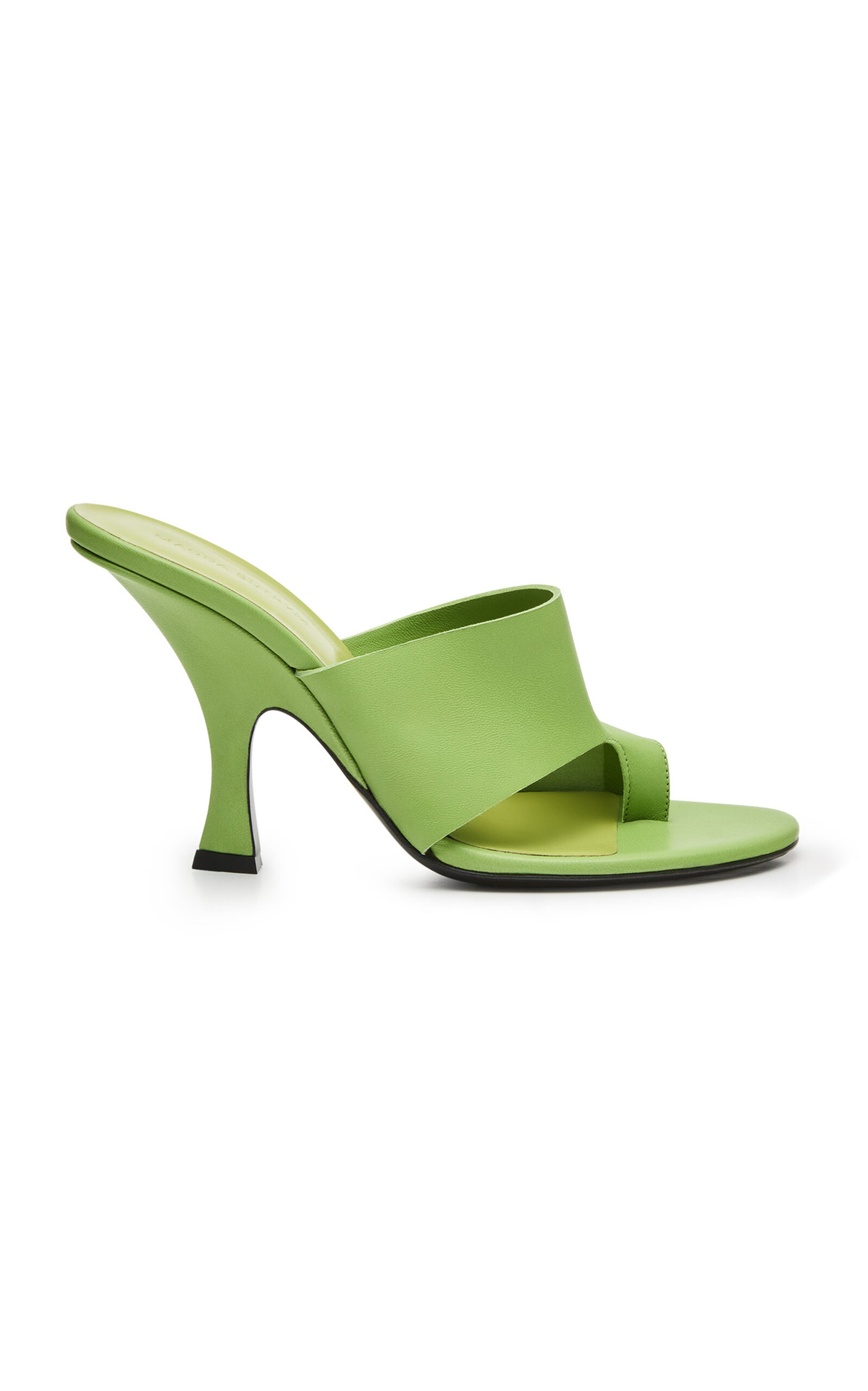 Magda Butrym Thong Heel Leather Sandals In Green