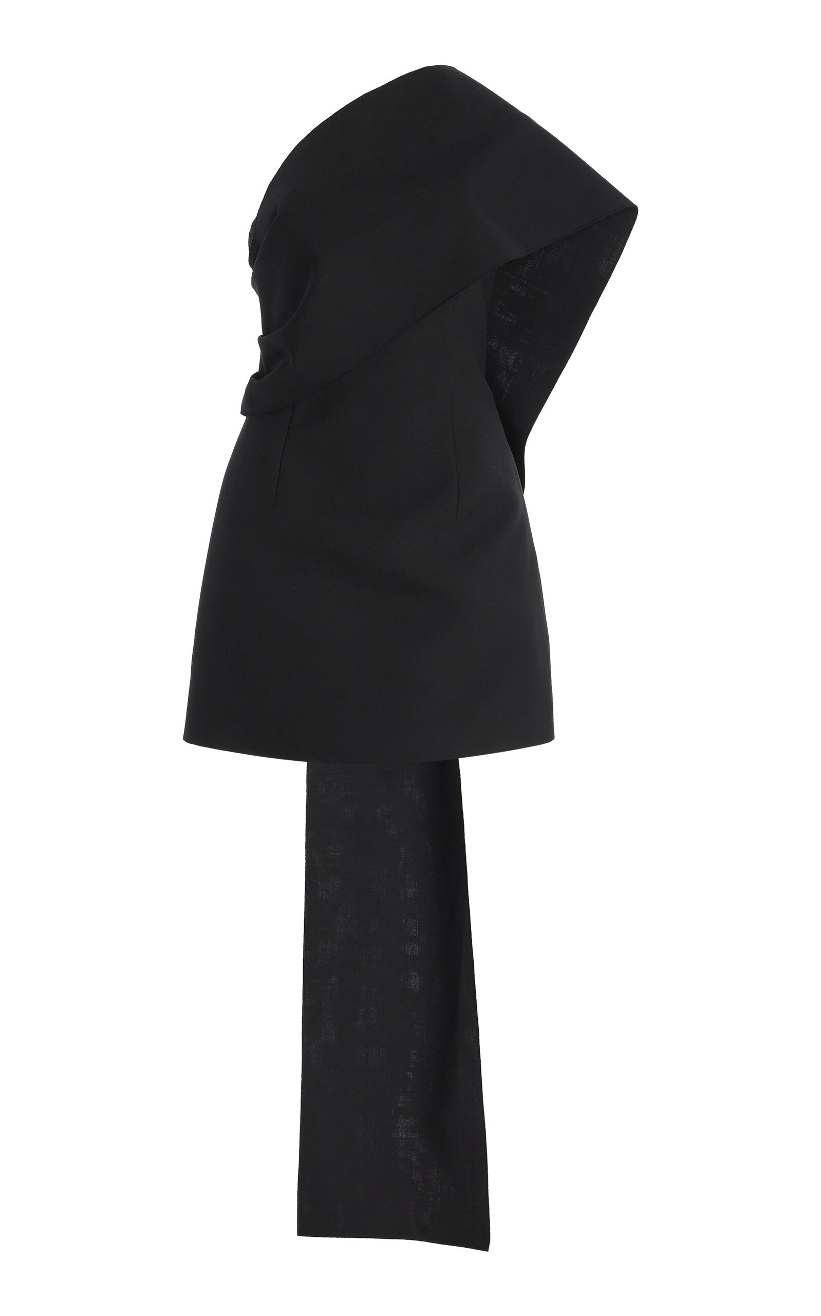 Short sculptural sash dress