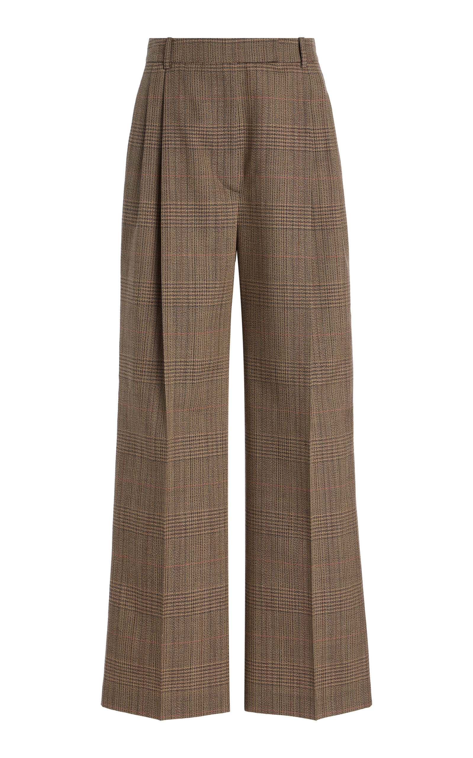 Prince of Wales Checked Mid-Rise Wool Trousers