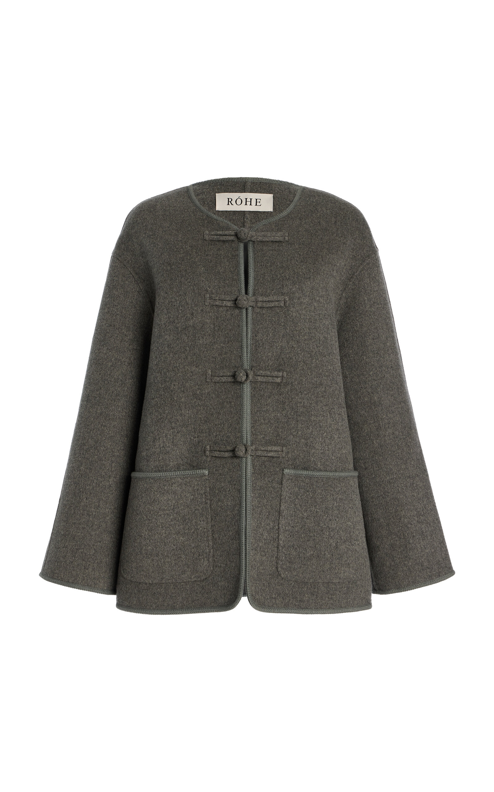 Mandarin closure double-faced jacket